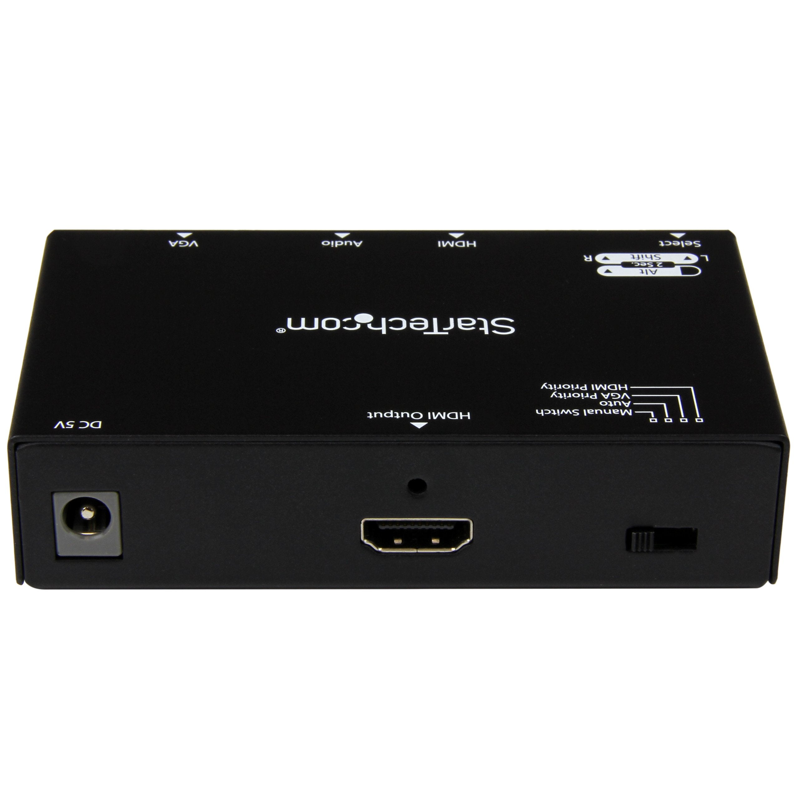 Startech.Com 2X1 Vga + Hdmi To Hdmi Switch / Selector Box   1080P Multi Video Input Automatic Switcher   2 Computers In 1 Monito