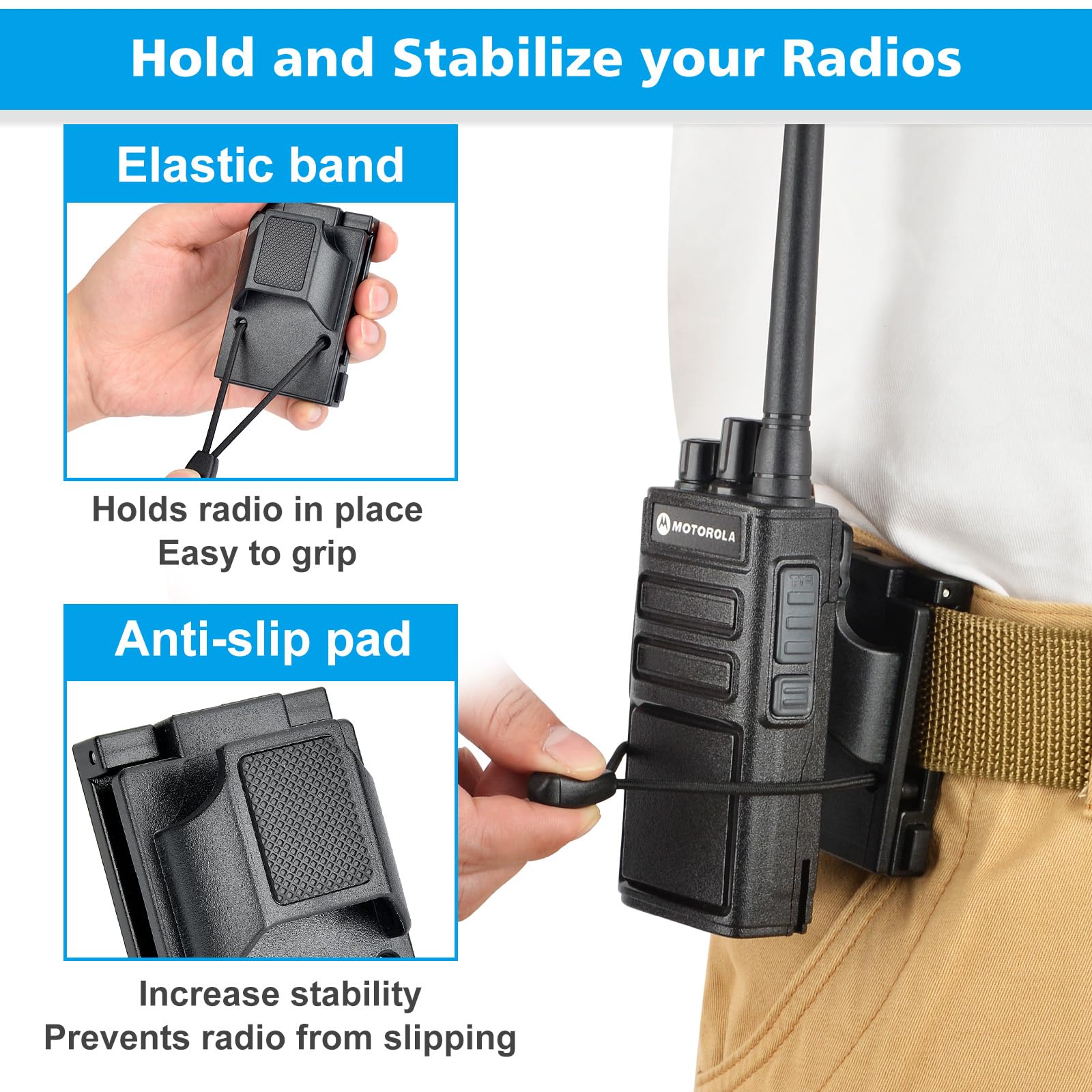 Iguerburn Radio Holster For Duty Belt Accessories For 1.75''/2''/2.25'' Belts, Radio Holder Law Enforcement Gear Walkie Talkie H