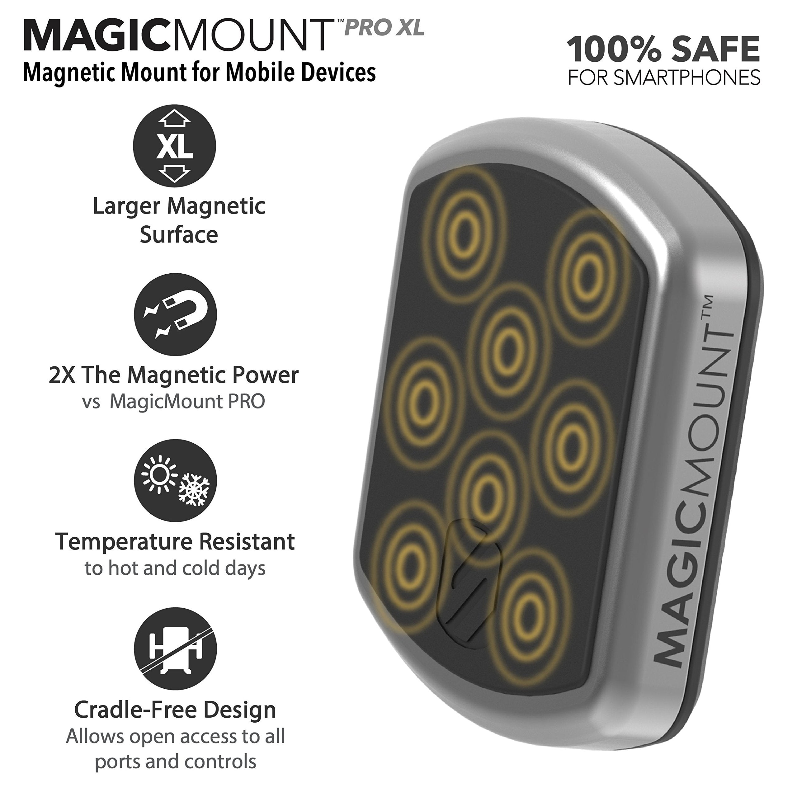 Scosche MPTFM MagicMount Pro Magnetic Car Phone Holder   Strong Magnet Mount for iPhone and Android   Secure Magnetic Flush Mount for Car Dashboard   Universal 360� Adjustable Mobile Cell Holder