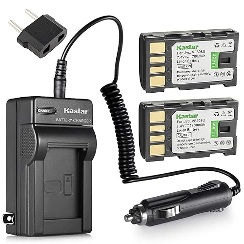 Kastar Bn Vf808 Battery (2 Pack) And Charger Kit For Jvc Bn Vf808, Bn Vf808U, Bn Vf815, Bn Vf815U, Bn Vf823, Bn Vf823U And Jvc M