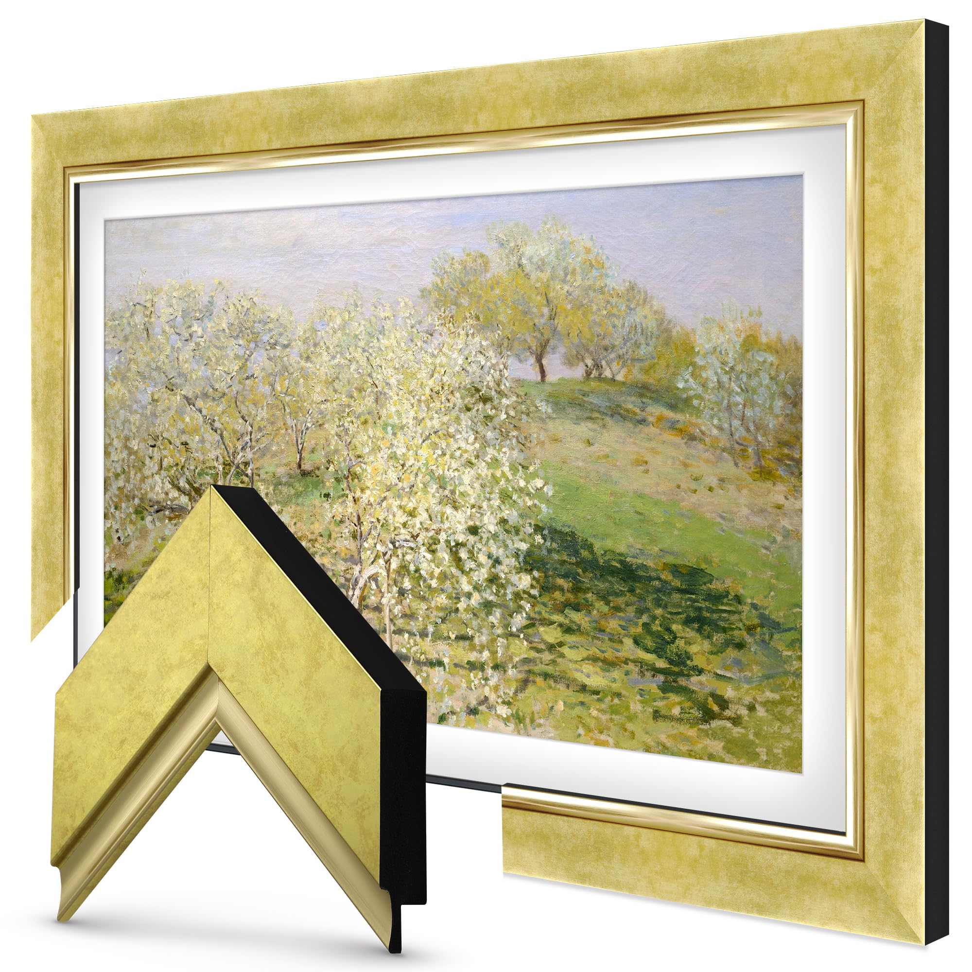 Contemporary Gold 65 Premiere Deco TV Frame - Compatible ONLY with Samsung The Frame TV and Pro TVs (Fits 2021-2026, LS03A, LS03