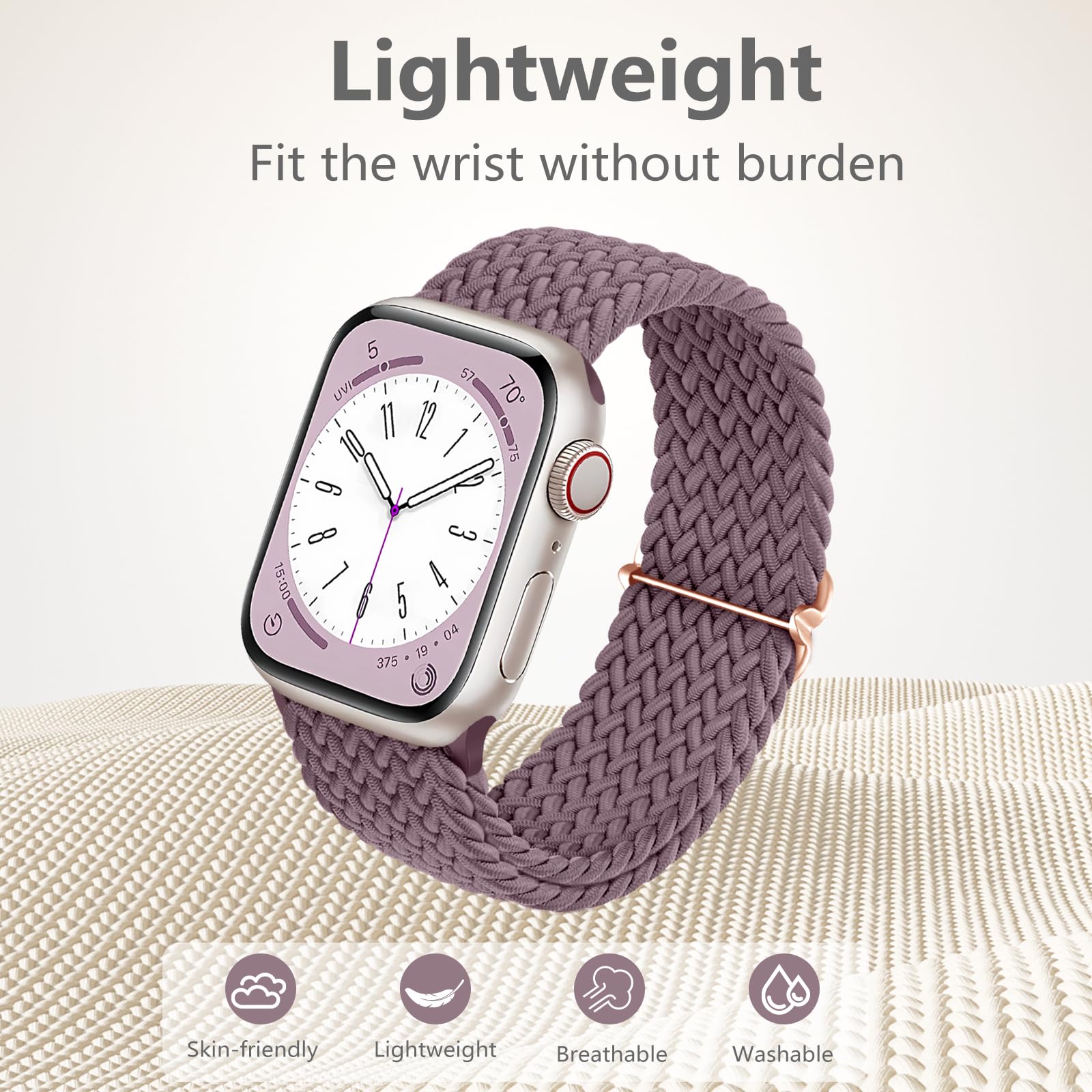 Daqin 4 Pack Braided Stretchy Solo Loop Compatible With Apple Watch Band 44Mm 45Mm 46Mm 42Mm 49Mm 41Mm 40Mm 38Mm Women Men, Nylo