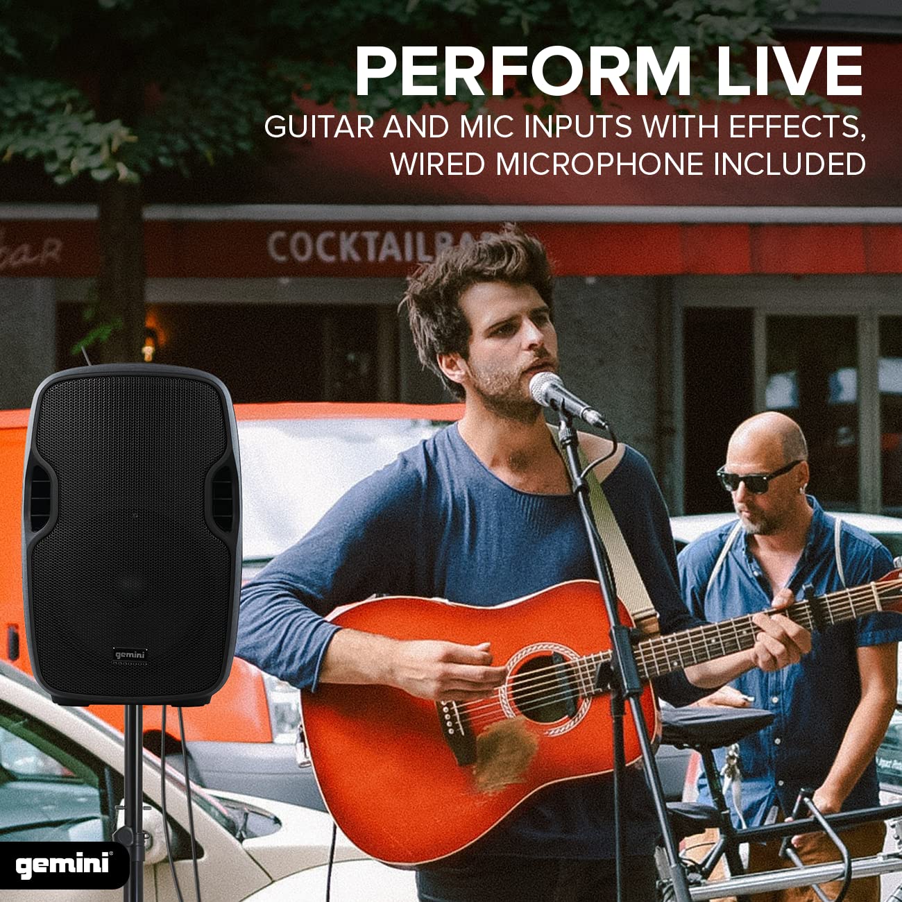 Gemini Sound As-10Togo - 1000W Peak Active Bluetooth Pa Speaker, 10    Woofer, Trolley Handle And Wheels, Long-Lasting Battery P