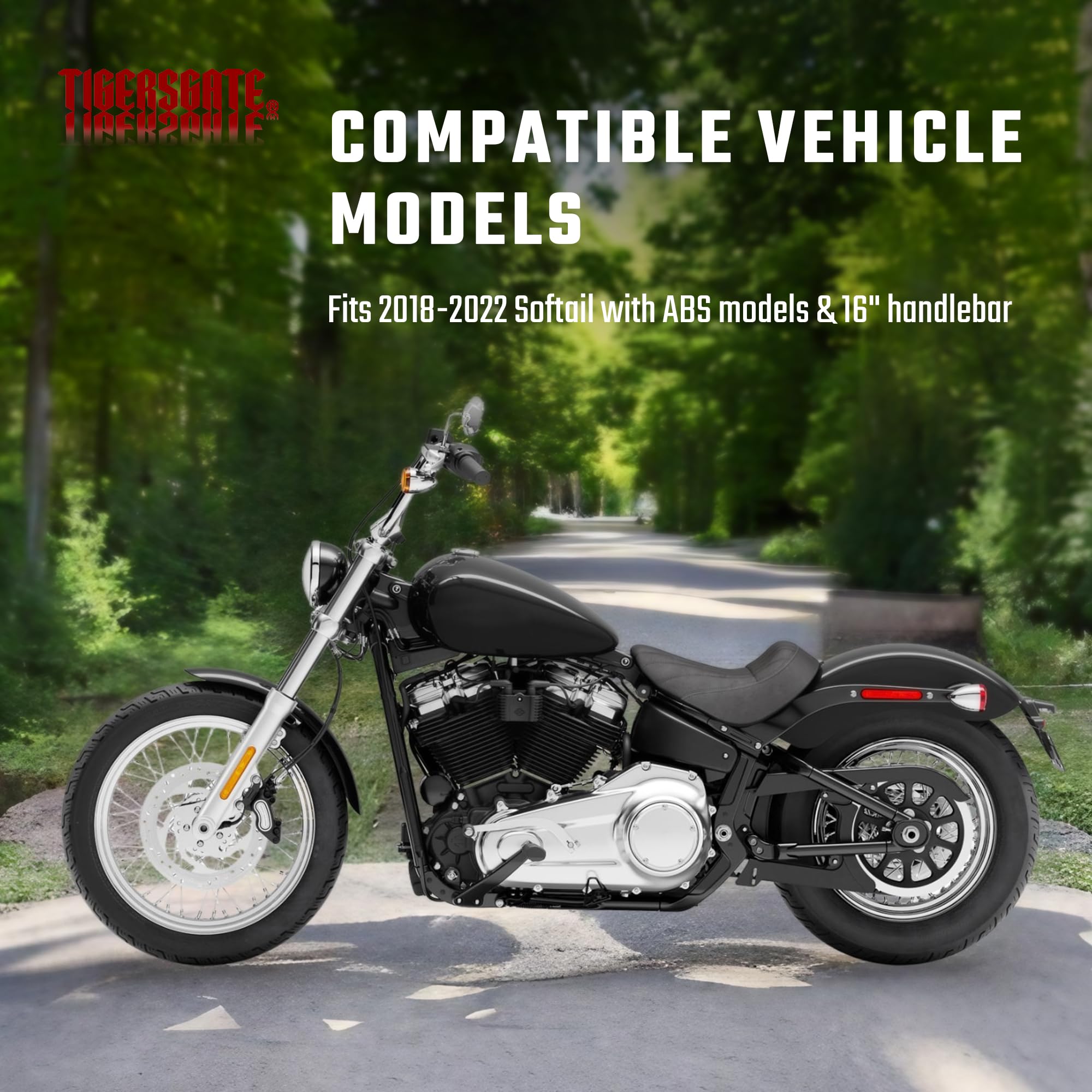 Tigersgate 16'' Ape Hanger Handlebar Front Brake Line Stainless Steel Braided Extended Brake Line For 2018 2022 Harley Softail W