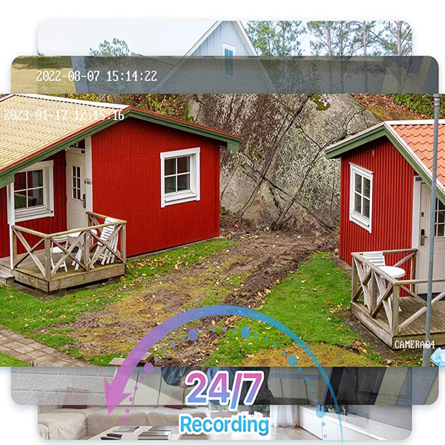 3000Tvl Home Security System Surveillance Dvr Camera Kits, 4Pcs Wired 5Mp Poe Ip Night Vision Cameras Set With Ai Motion Person