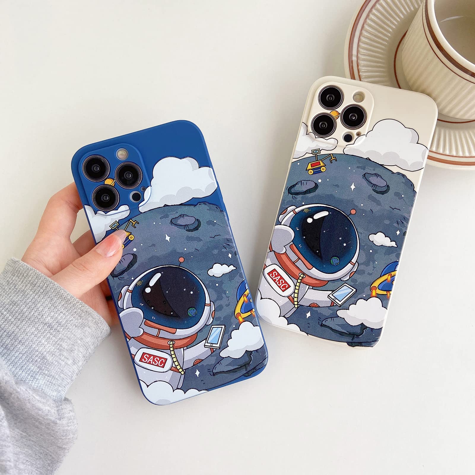 Yonds Queen For Iphone 11 Cute Case, Cool Cartoon Astronaut Planet Moon Space Design Stylish Soft Tpu Bumper Shockproof Anti Sli
