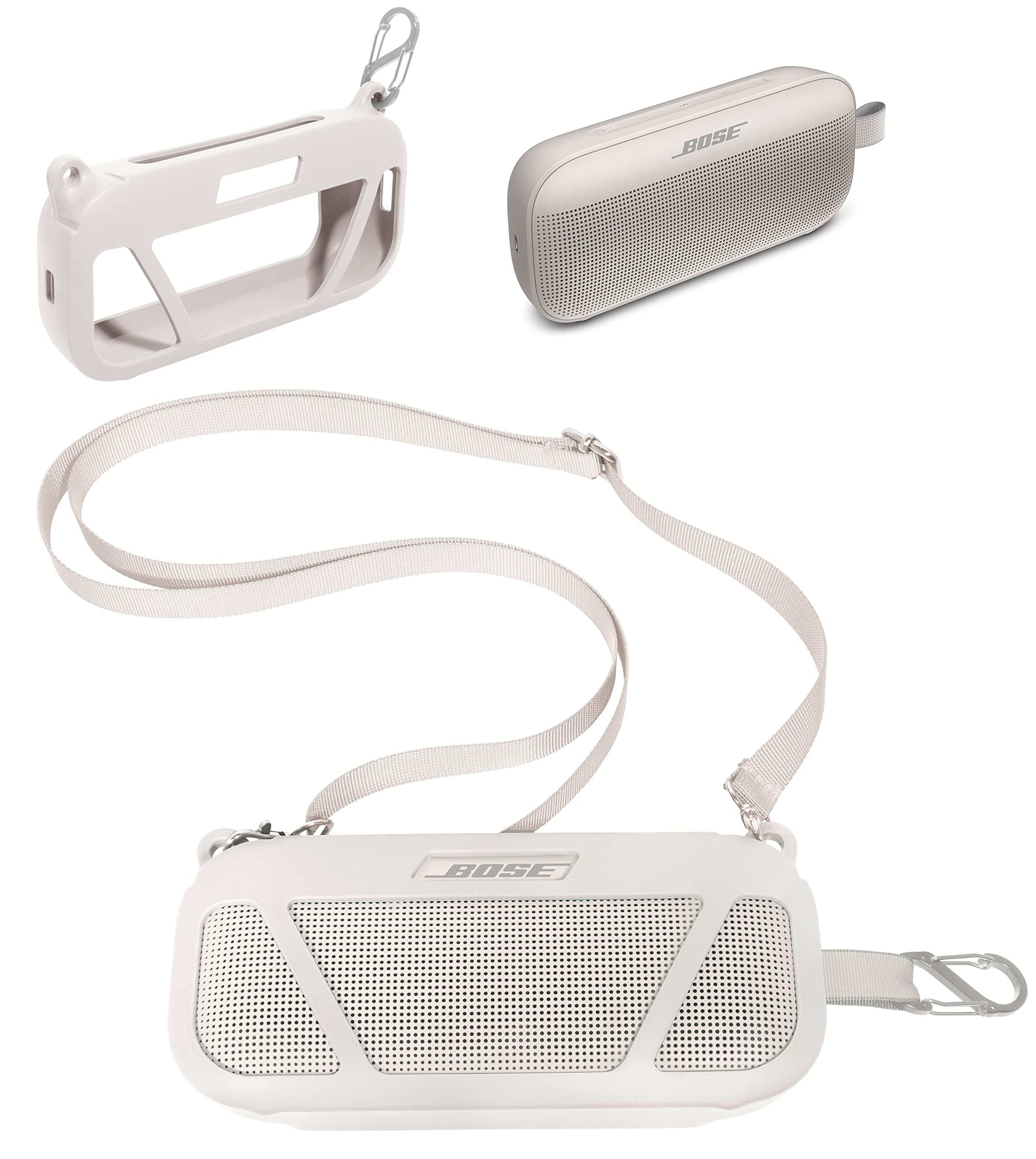 Casesack Silicone Cover For Bose Soundlink Flex Bluetooth Portable Speaker (White)