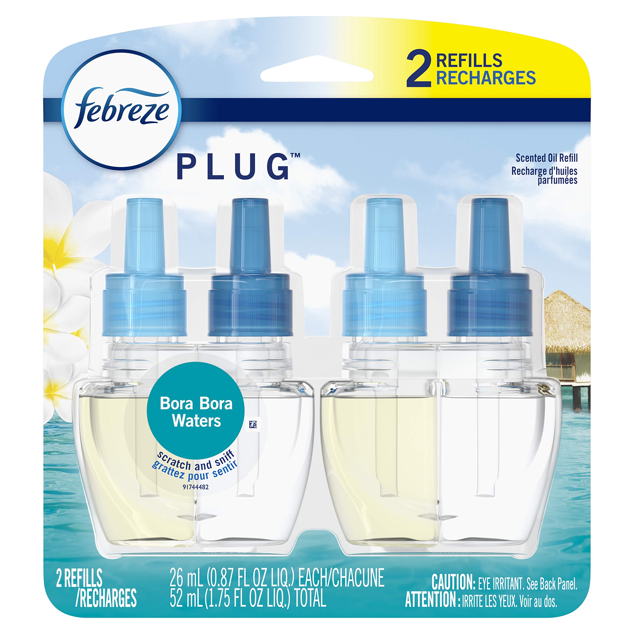 Febreze Odor Eliminating Fade Defy Plug Air Freshener Refill, Bora Bora