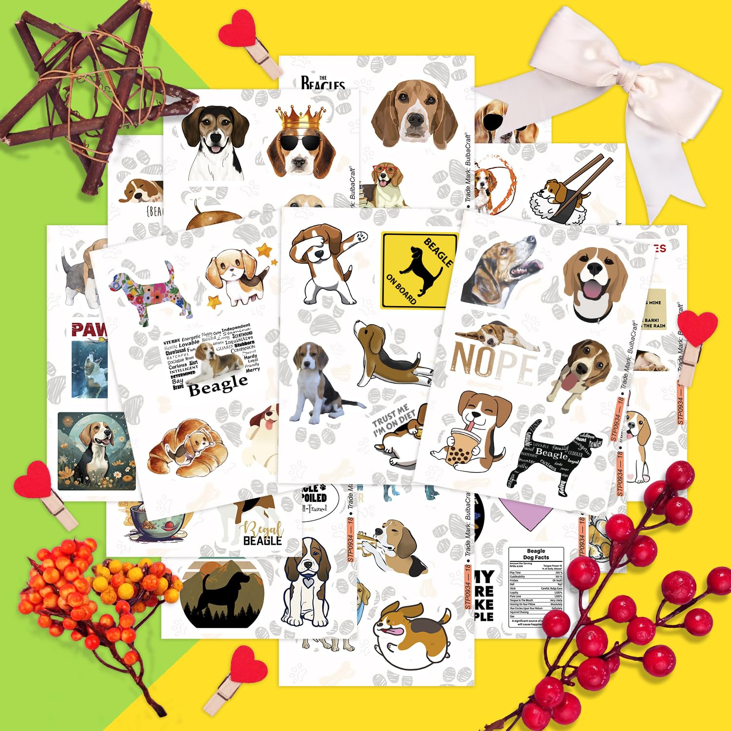 Beagle Stickers For Water Bottle And Laptop   Dog Lover Party Favors & Decorations, Waterproof Vinyl Puppy Decals, Cute Beagle S
