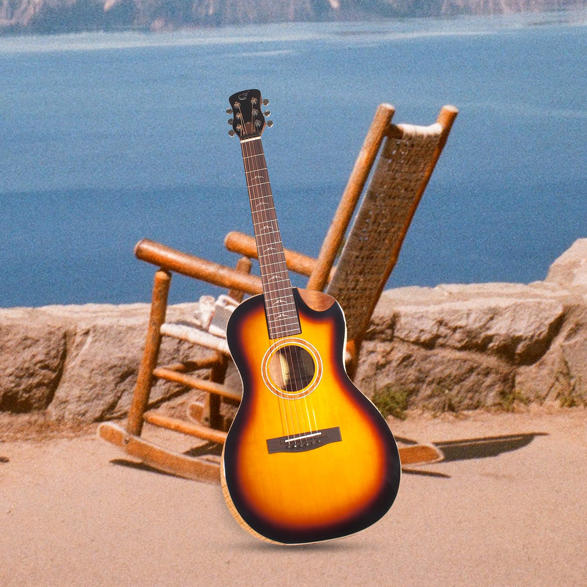 Journey Instruments Solid Sitka Travel Guitar   Fp412 13Bc Traveling Acoustic Electric Collapsible Guitar   Portable Backpack Ca
