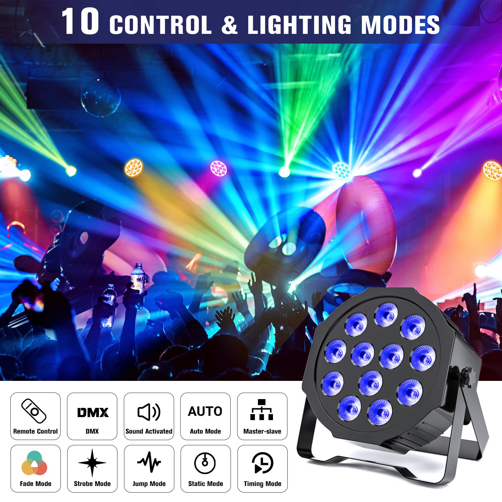Rechargeable Par Lights Uplights Rgbwa+Uv 6-In-1 Led Battery Powered Stage Lights, Holdlamp Dj Lights Sound Activated With Remot