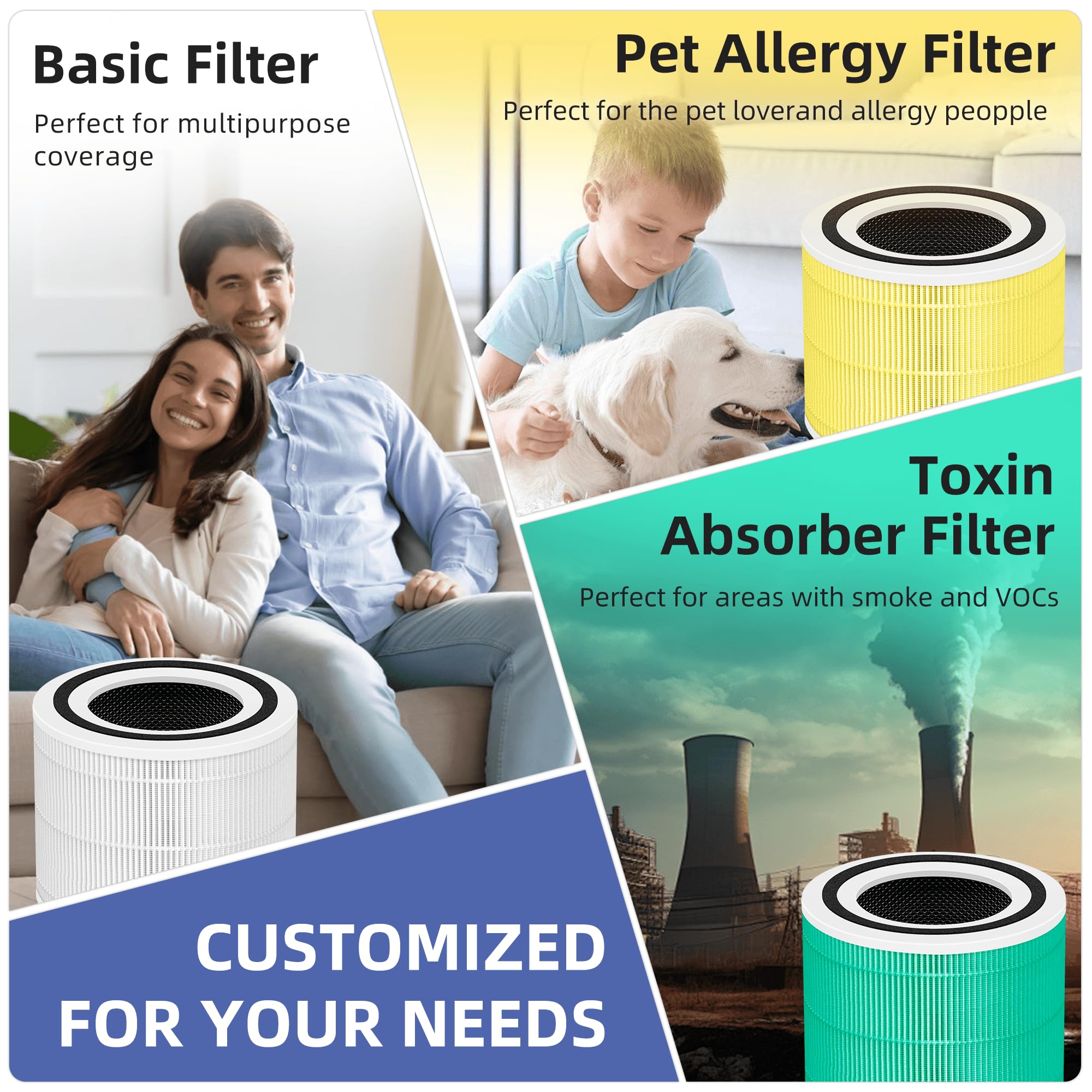 240 True Hepa Replacement Filter 14 For Puro 240 Air Purifier,3 In 1 High Efficiency Hp 14 With Activated Carbon Filter,2 Pack,W