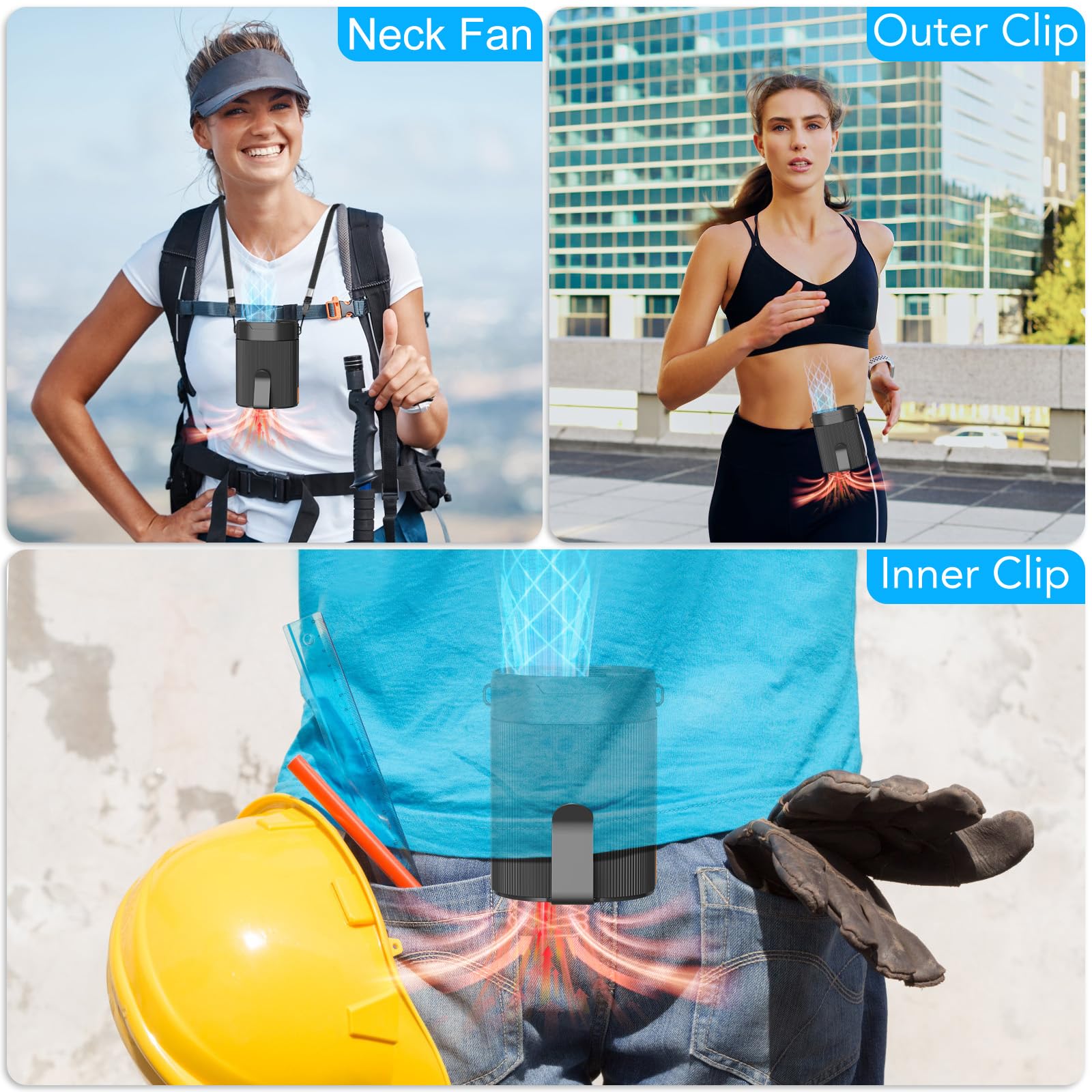 Rechargeable Waist Fan, Portable Fans With 25H Battery Life, 4 Speeds Adjustable Belt Fan Under Shirt, 6600 Rpm Turbo Personal D