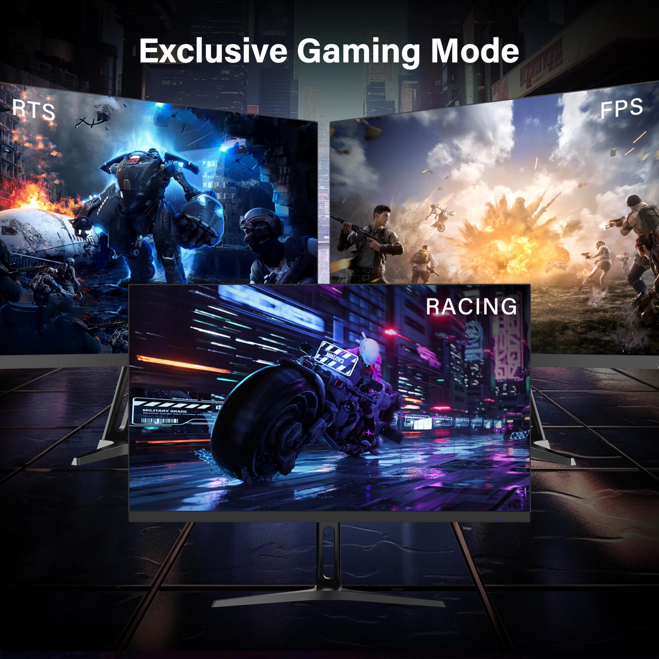 Sansui 24 Inch Gaming Monitor 180Hz 3Ms Computer Monitor With Built In Speakers Fhd 1080P Adaptive Sync 110% Srgb Dpx1 Hdmix2 Po