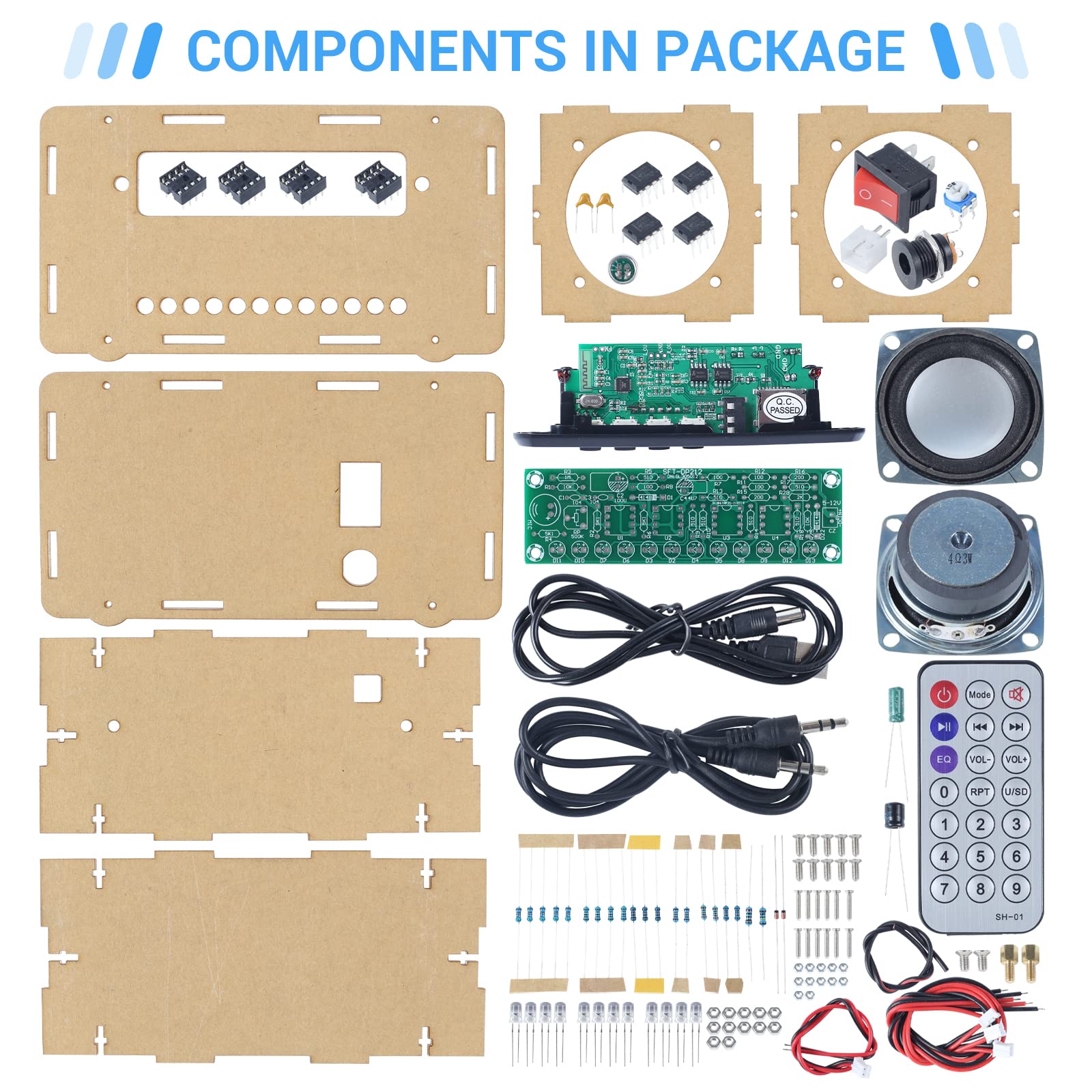 Mioyoow Diy Bluetooth Compatible Speaker Kit With F? Radio, Electronic Soldering Practice Kit Usb Mini Home Sound Amplifier Diy
