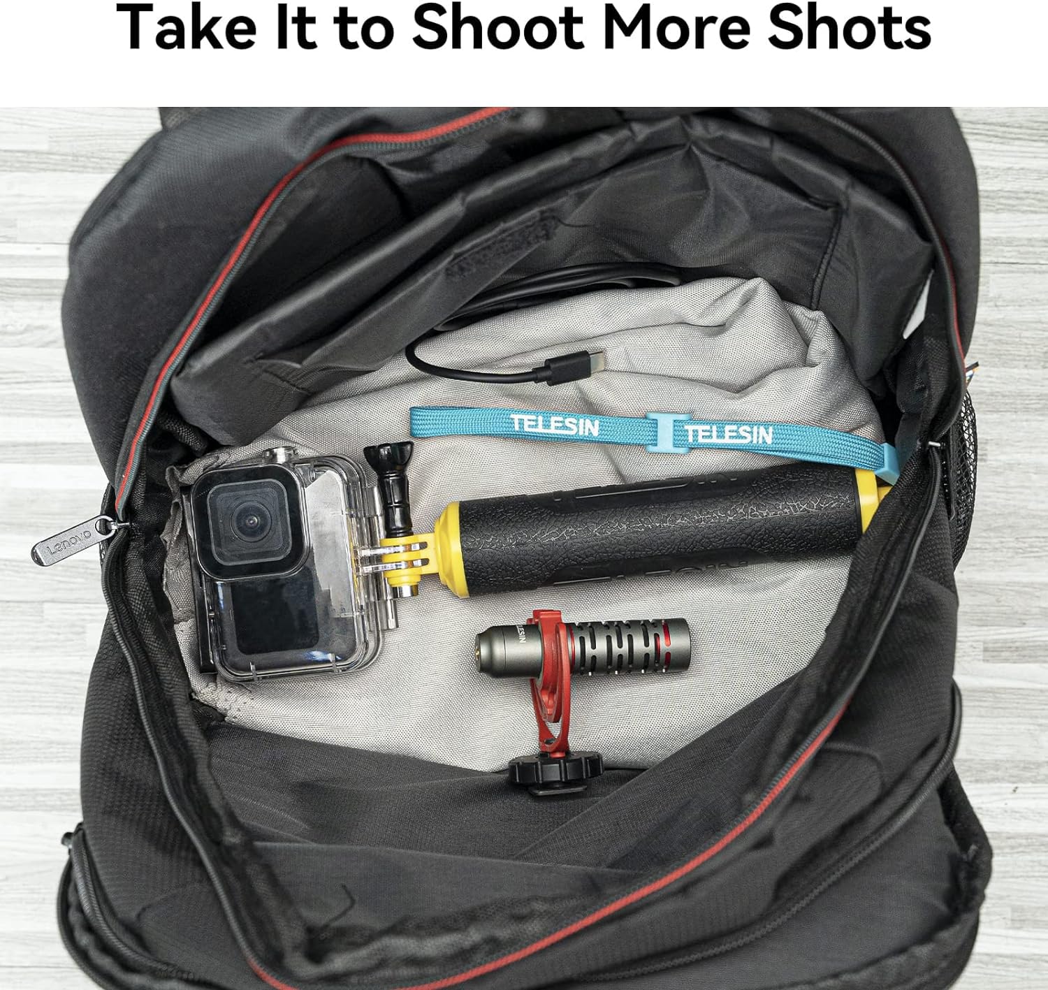 Telesin Floating Hand Grip For Gopro Hero 13 12 11 10 9 8 7+ Series, Dji, Insta360 Most Action Cameras, Underwater Selfie Stick Suitable For Surfing, Snorkeling, Underwater Shooting