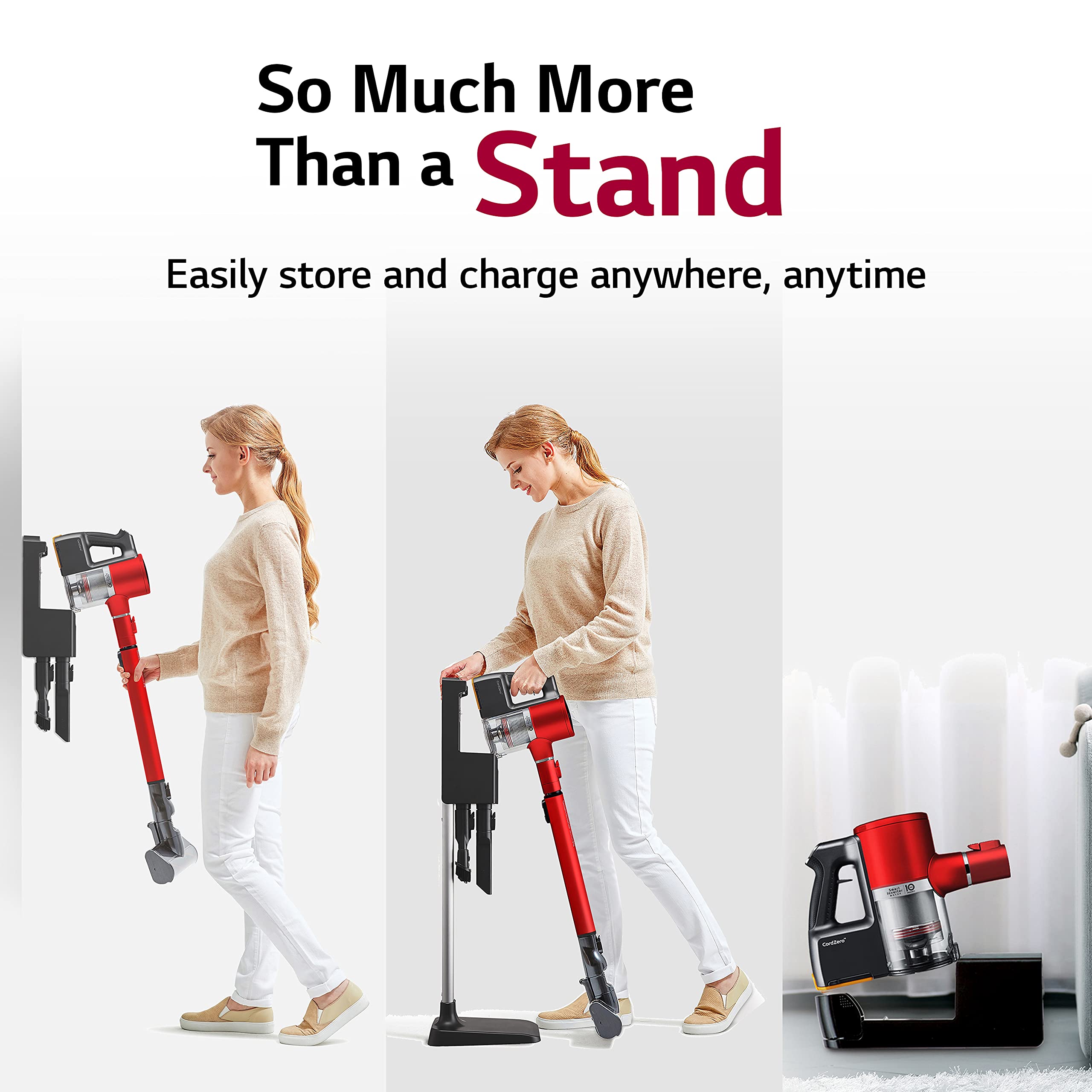 Lg Cordzero Cordless Stick Vacuum Cleaner, Hard Floor, Carpet, Car, Pet Hair, Powerful Suction, Extra Battery, Up To 80 Min, Lig