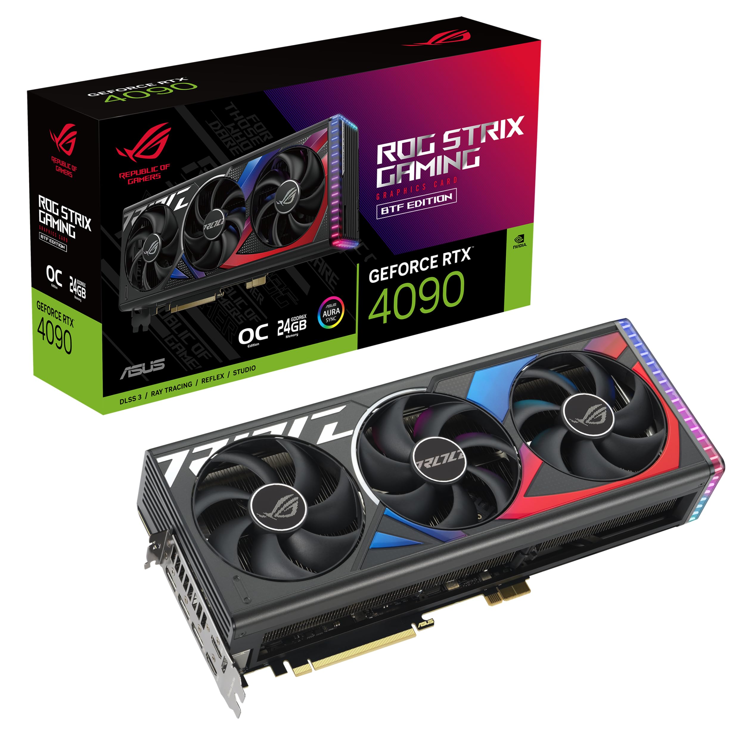 Asus Rog Strix Geforce Rtx 4090 Btf Oc Edition Gaming Graphics Card (Pcie 4.0, 24Gb Gddr6X, Exclusive To Btf Atx Motherboards