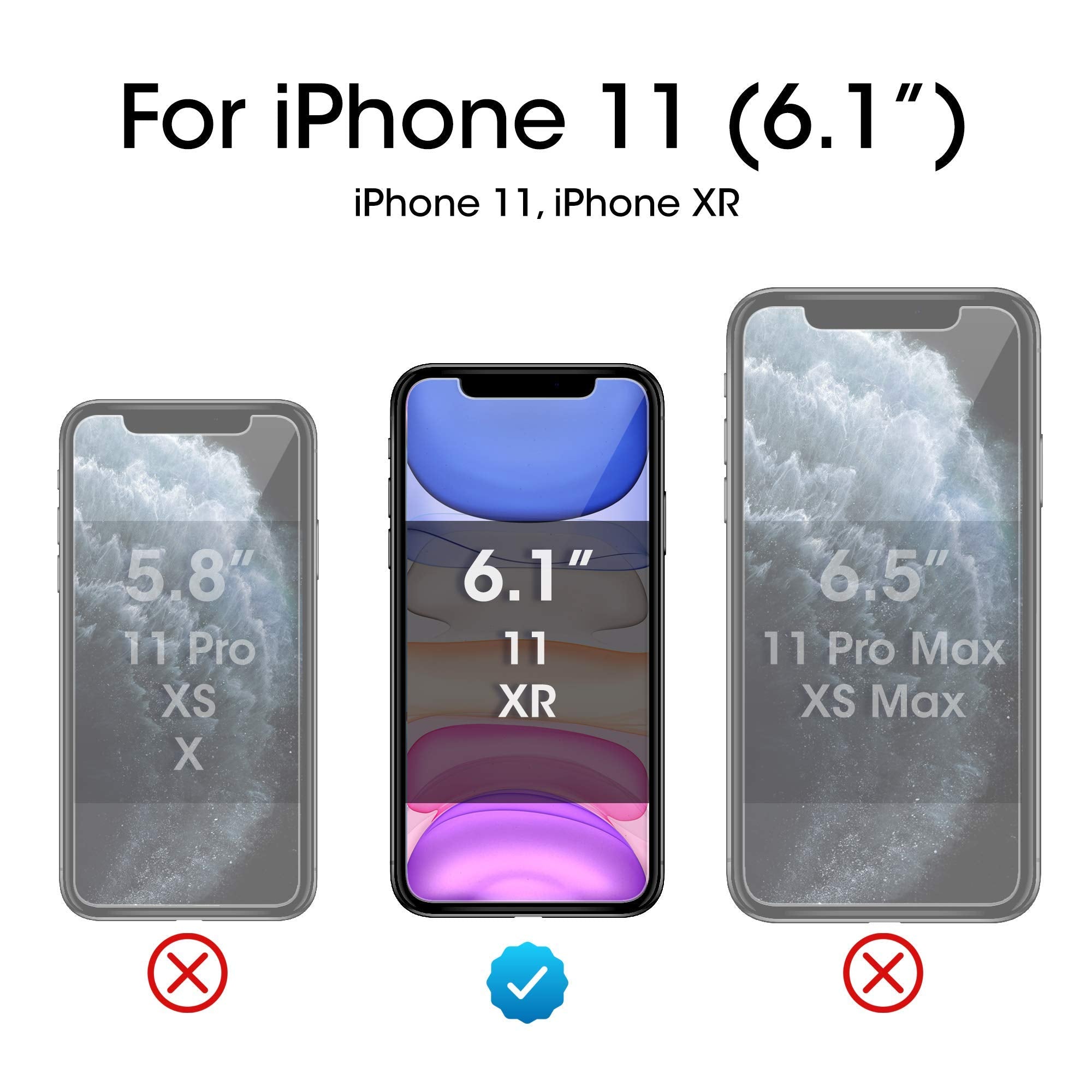 Amfilm Screen Protector Glass For Iphone Xr, Apple Iphone Xr Display With Easy Installation Tray, Tempered Glass, 3 Pack