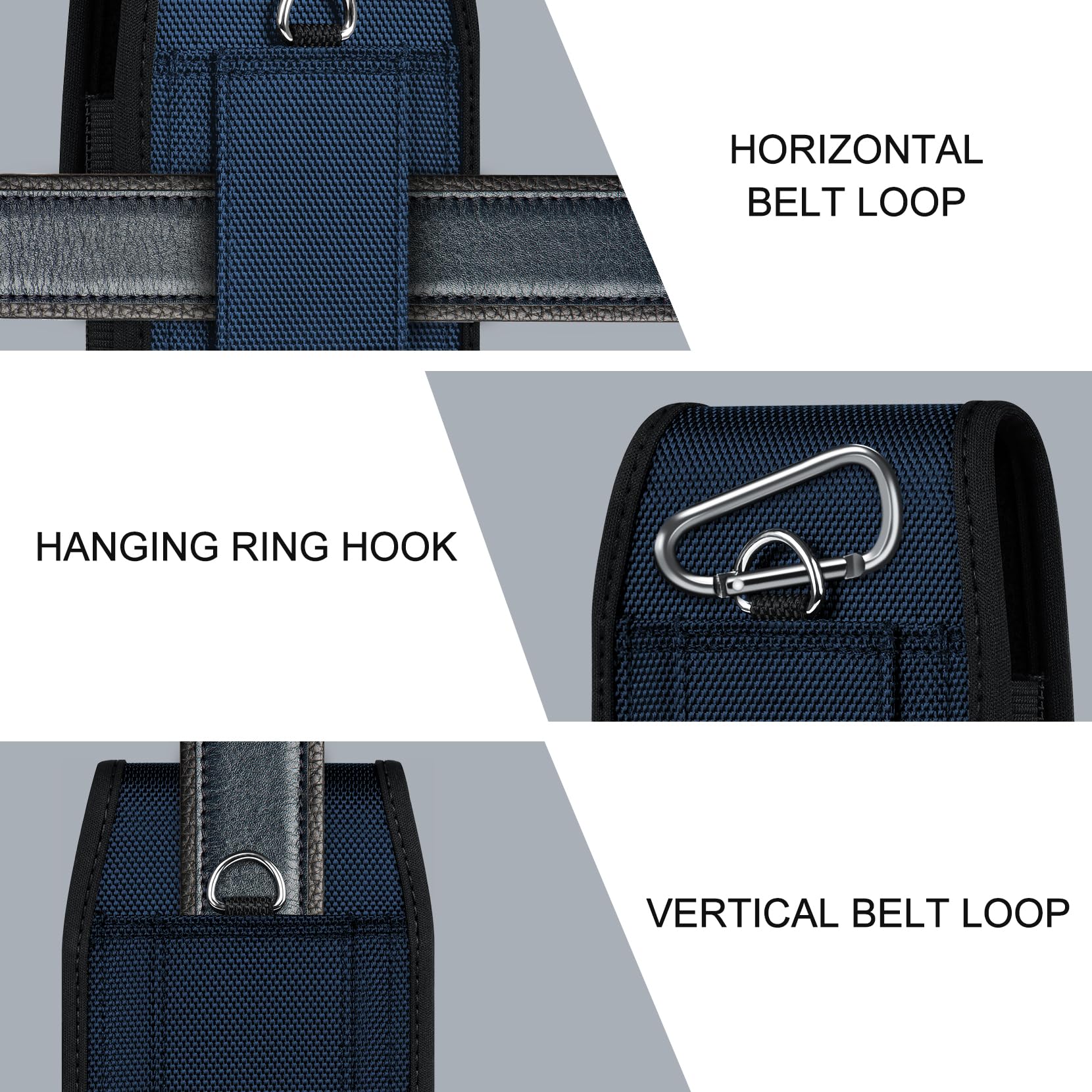 Ykooe Cell Phone Pouch Nylon Belt Holster Case Compatible With Iphone 16 Pro Max, 16 Plus, 15 Pro Max, 15 Plus,14 Pro Max, 14 Pl