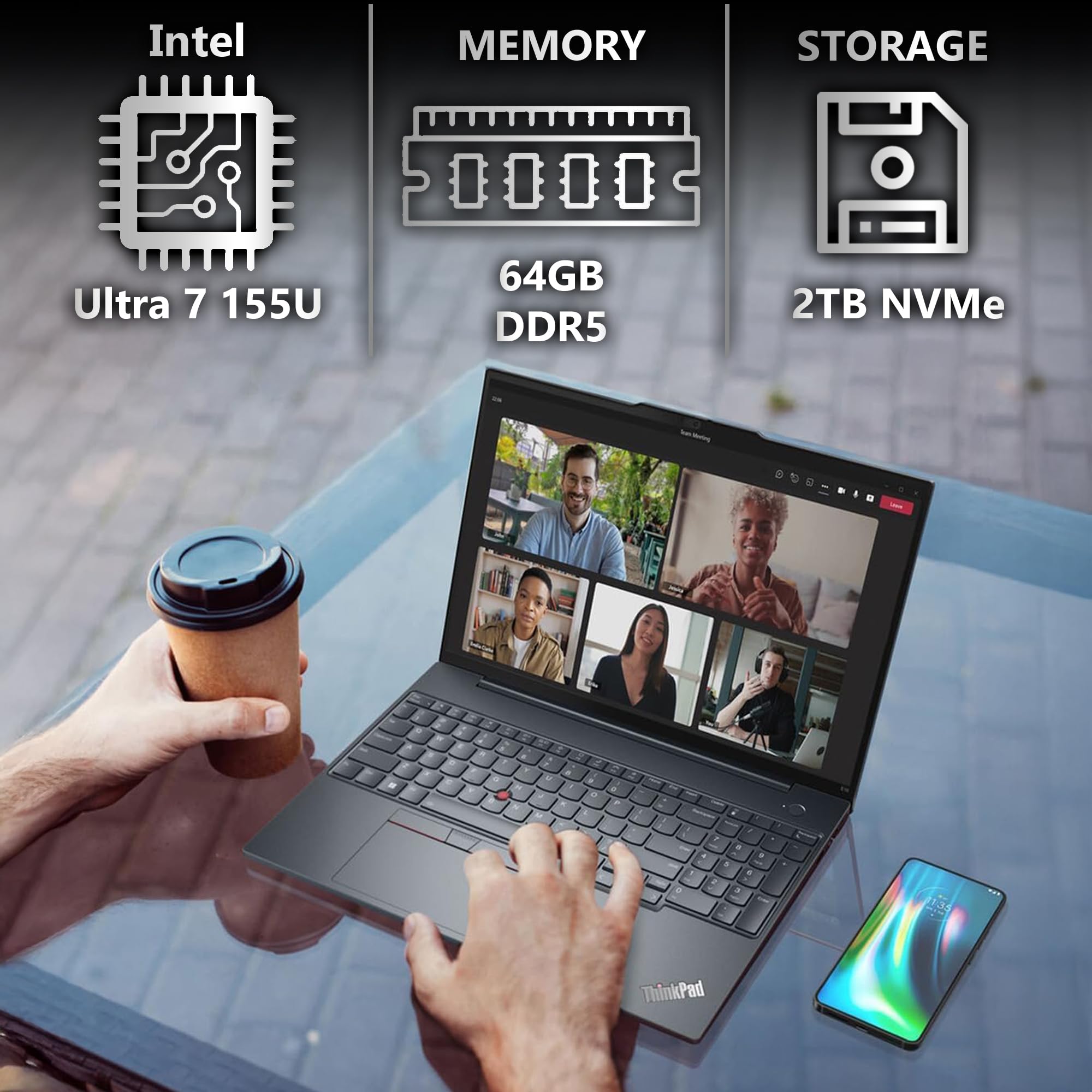 Lenovo Thinkpad T16 Gen 3 Business Laptop 16    Fhd+ Display, Intel Ultra 7-155U (Beats I7-1355U), 64Gb Ddr5 Ram, 2Tb Ssd, 5Mb W