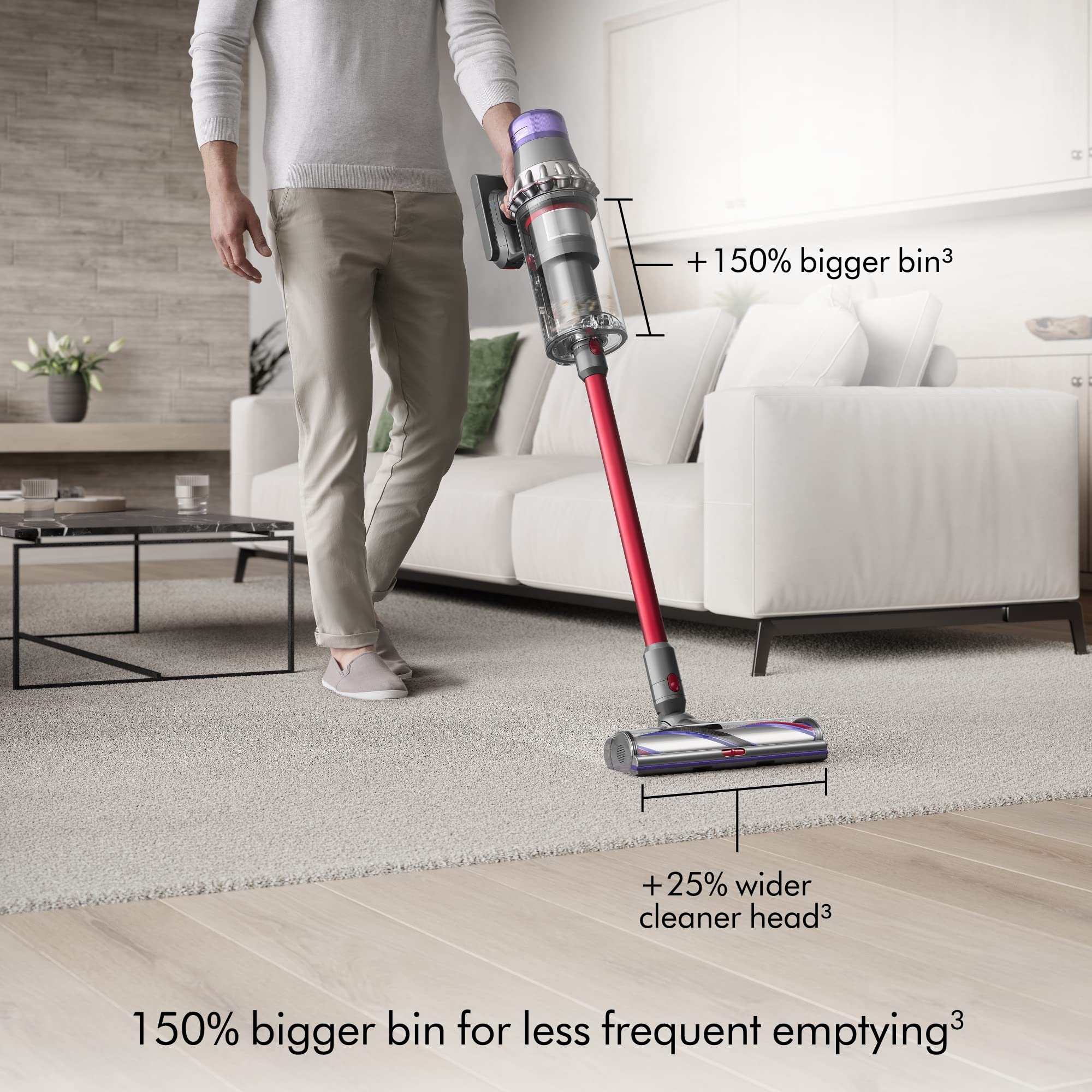 Dyson Outsize Cordless Vacuum Cleaner, Nickel/Red, Extra Large