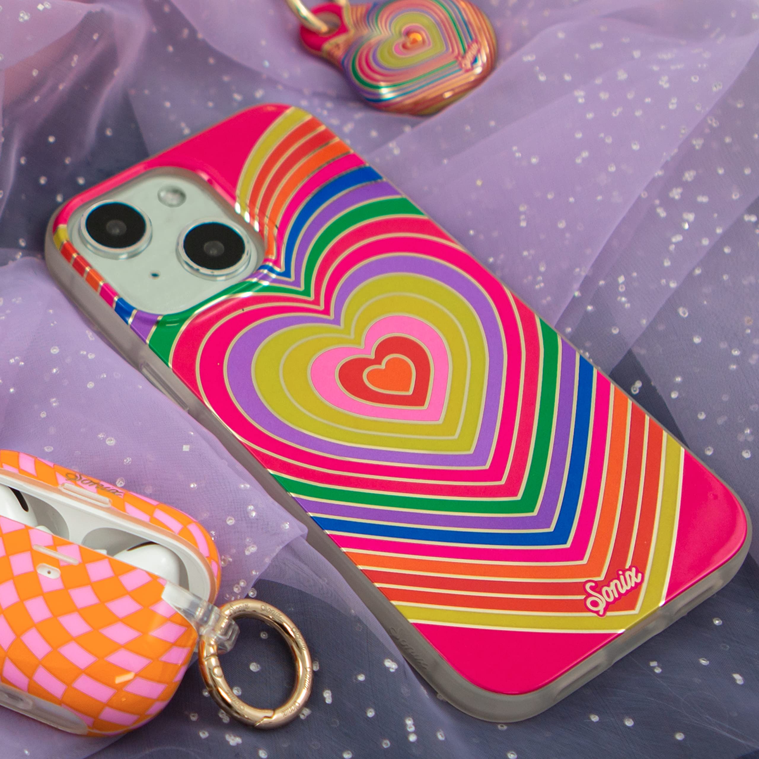 Sonix Case For Iphone 14 Plus | Compatible With Magsafe | 10Ft Drop Tested | Rainbow Hearts