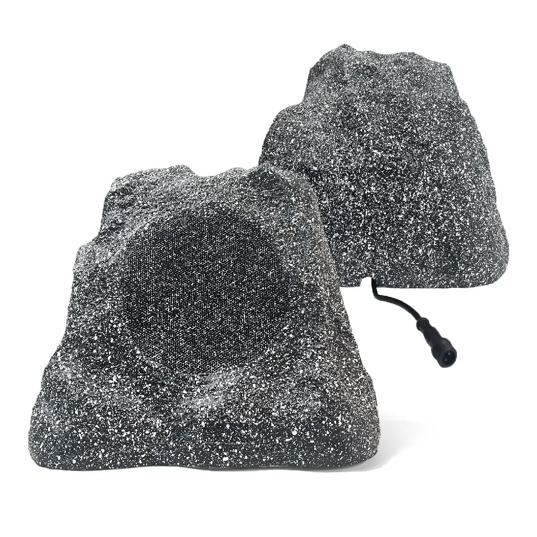 Herdio 6.5'' Outdoor Rock Bluetooth Speakers Waterproof 400 Watt Resin Material All Weather For Deck Pool Backyard Patio Garden 