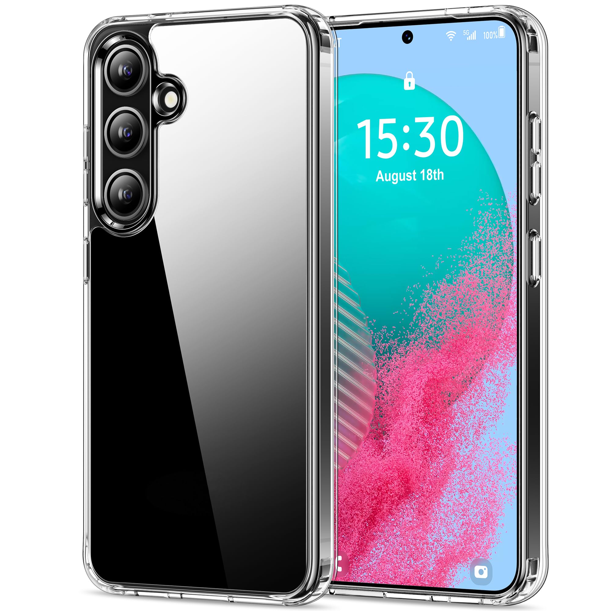 HOOMIL Case for Samsung Galaxy S24+ Plus 6.7-Inch, Non-Yellowing, Drop Protection, Anti-Scratch Transparent Hard Back Phone Cove