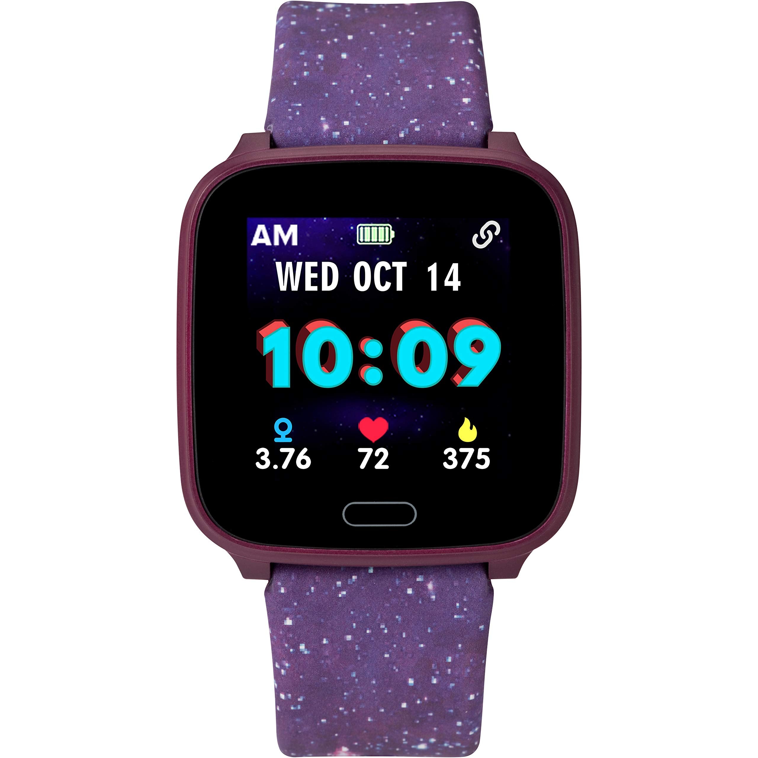 iConnect by Timex Kids Active Smartwatch with Heart Rate, Notifications & Activity Tracking 37mm - Purple with Purple Galaxy Res