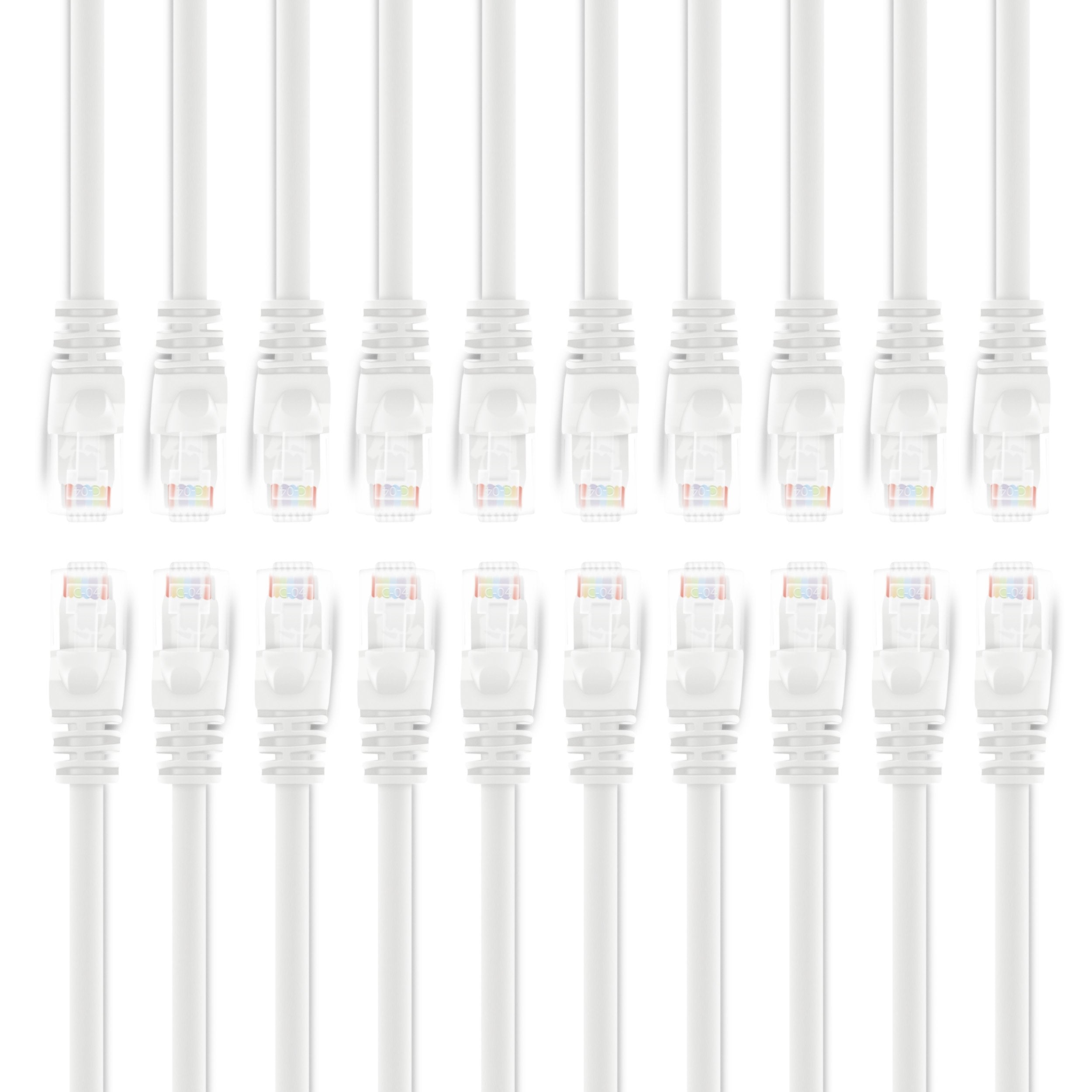 GearIT 20Pack, Cat5e Ethernet Patch Cable 3 Feet  Snagless RJ45 Computer LAN Network Cord, Blue