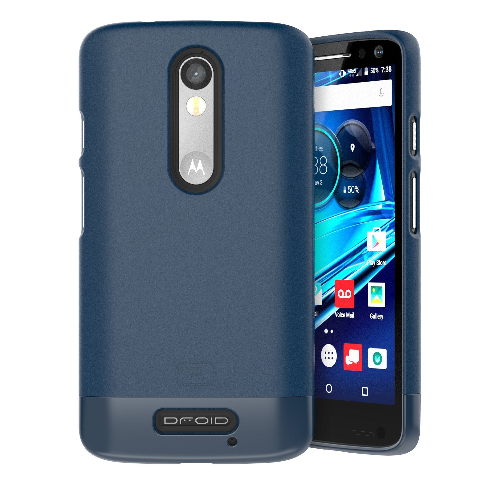 Encased Slimshield Protective Hard Case For Motorola Droid Turbo 2 (Deep Blue)