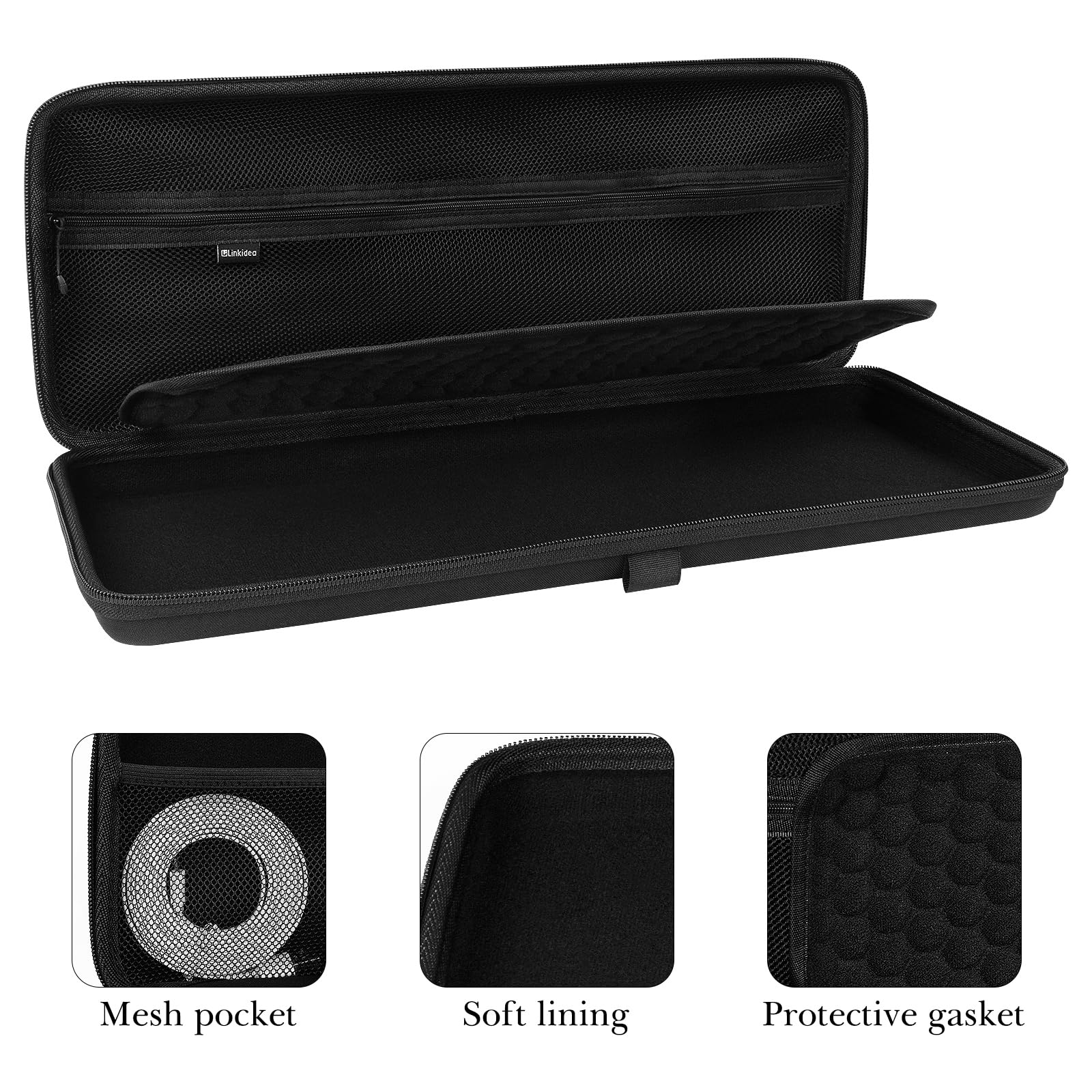 Linkidea Hard Travel Case For Compact 90%-96% Keyboard, Computer 100 Key Wireless/Wired Keyboard Carrying Protective Storage Box