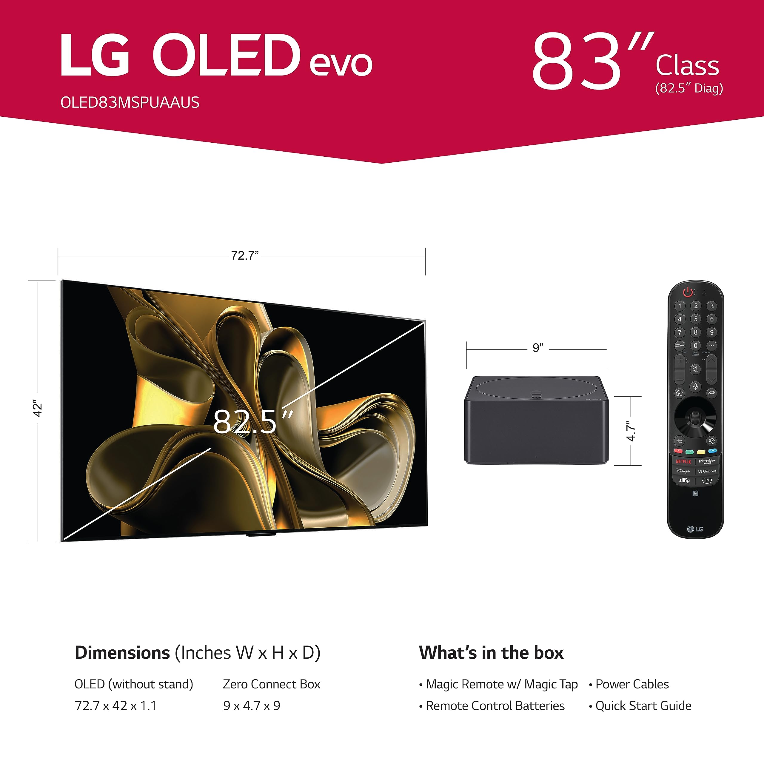 Lg 83 Inch Class Oled Evo M3 Series, 4K Processor, Smart Flat Screen Tv, With Wireless 4K Connectivity, Alexa Built In (Oled83M3
