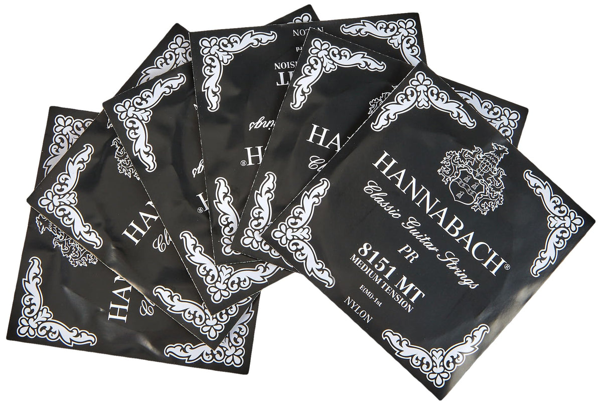 Hannabach 652527 Series 815 Silver Special Medium Tension String Set For Classic Guitar   Black