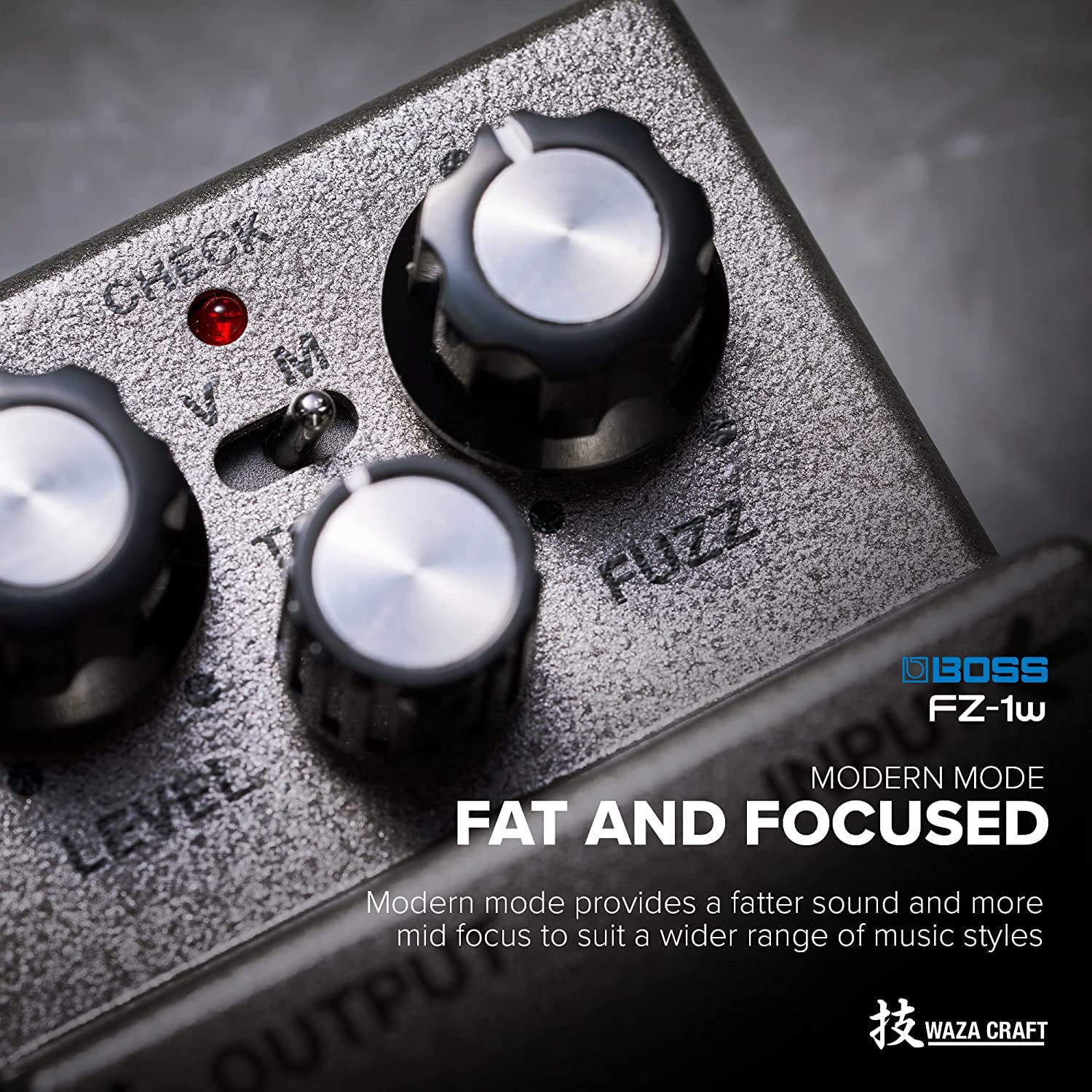 Boss Fz 1W Waza Craft Fuzz Bundle With Instrument Cable, Patch Cable, Picks, And Austin Bazaar Polishing Cloth