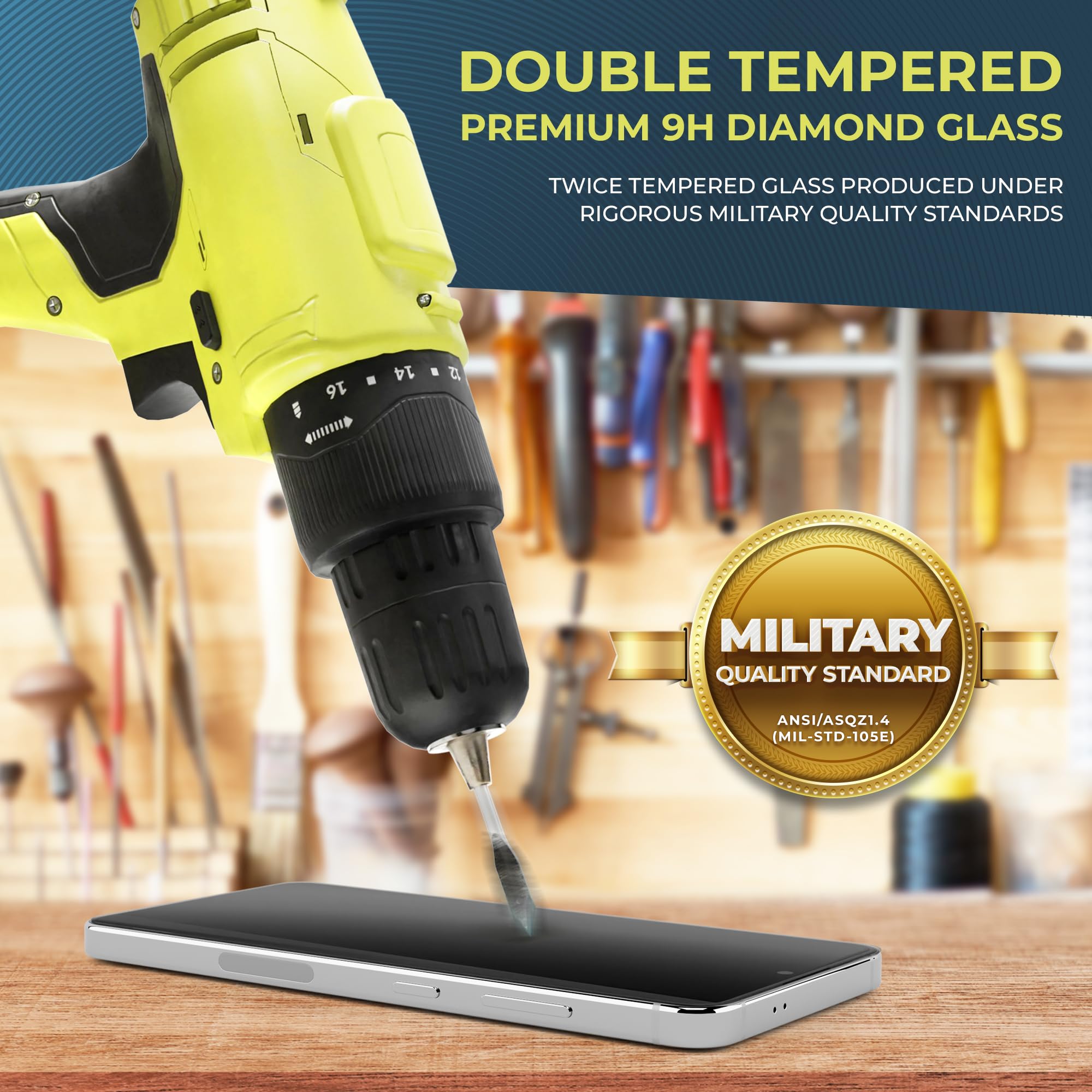 Power Theory For Samsung S24 Plus Screen Protector Double Tempered Glass, 9H Hardness, [Benefits American Cancer Society], Perfe