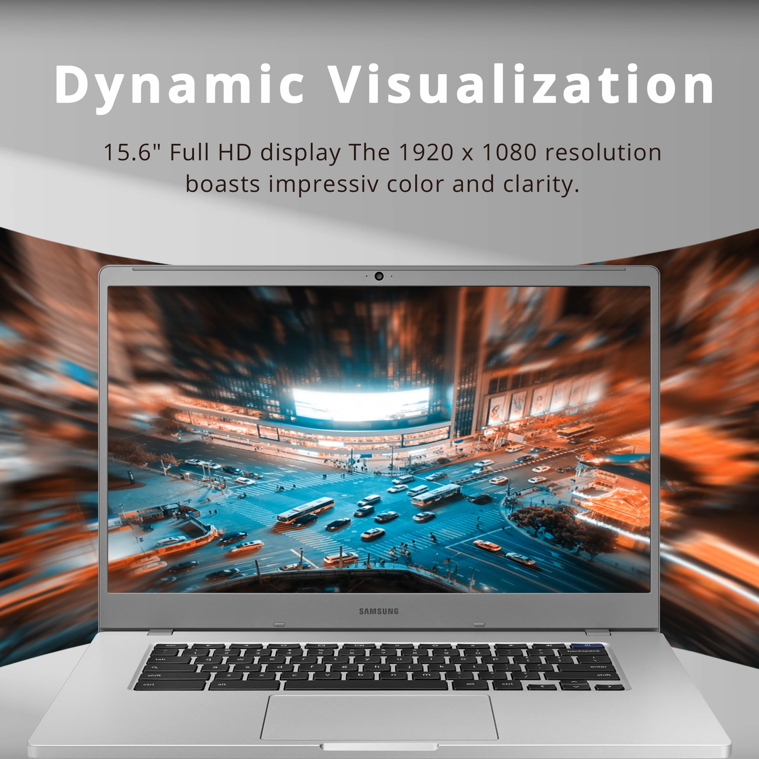 Samsung Chromebook Laptop, 15.6'' Fhd Led Display, Intel Celeron N4000, 4Gb Ram, 64Gb Emmc, Hd Webcam, Wi Fi 5, Bluetooth, Chrom