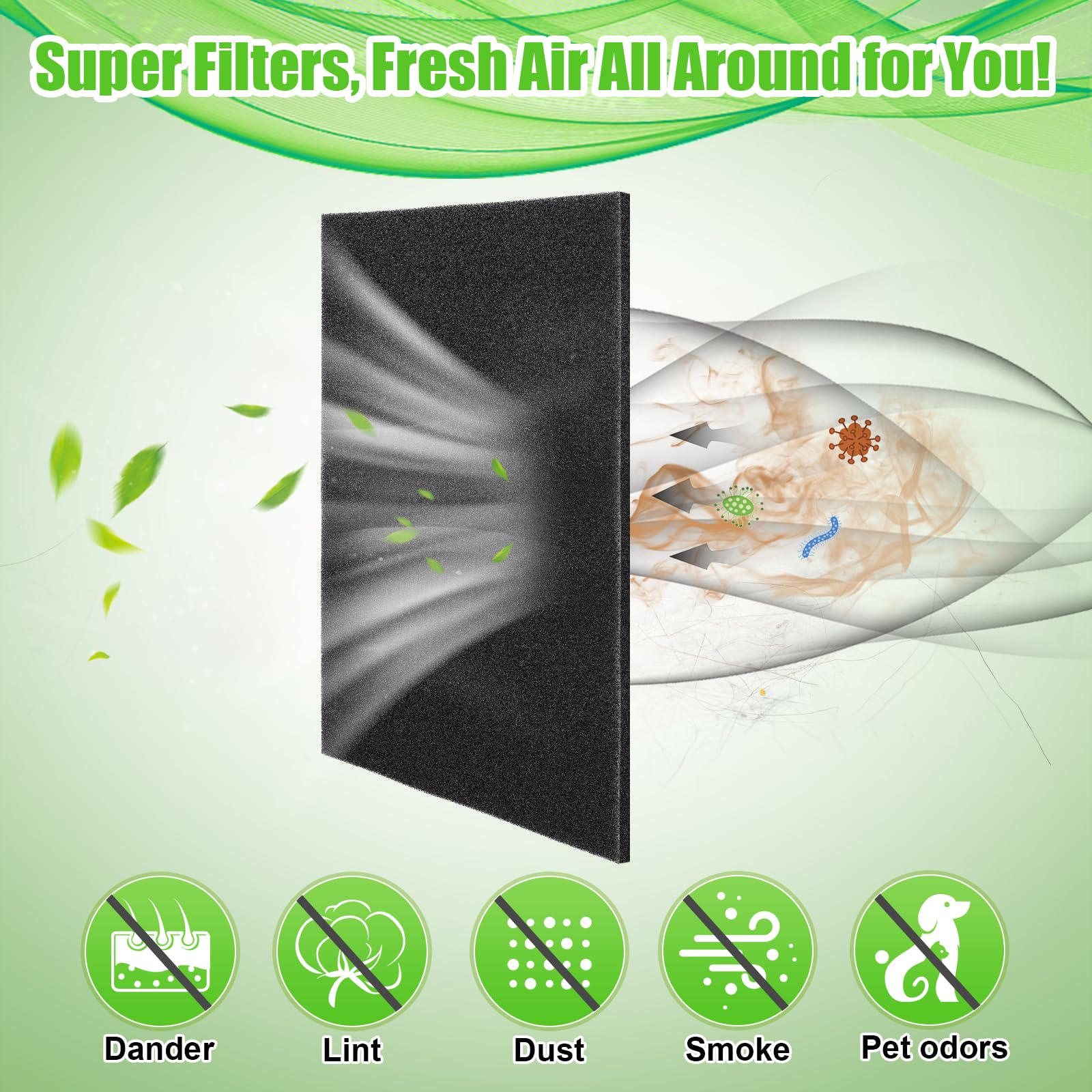 15.7'' X 59'' Extra Large Cuttable Air Conditioner Filters   Cut To Fit Carbon Pad Air Purifier Filters, Washable Reusable Foam