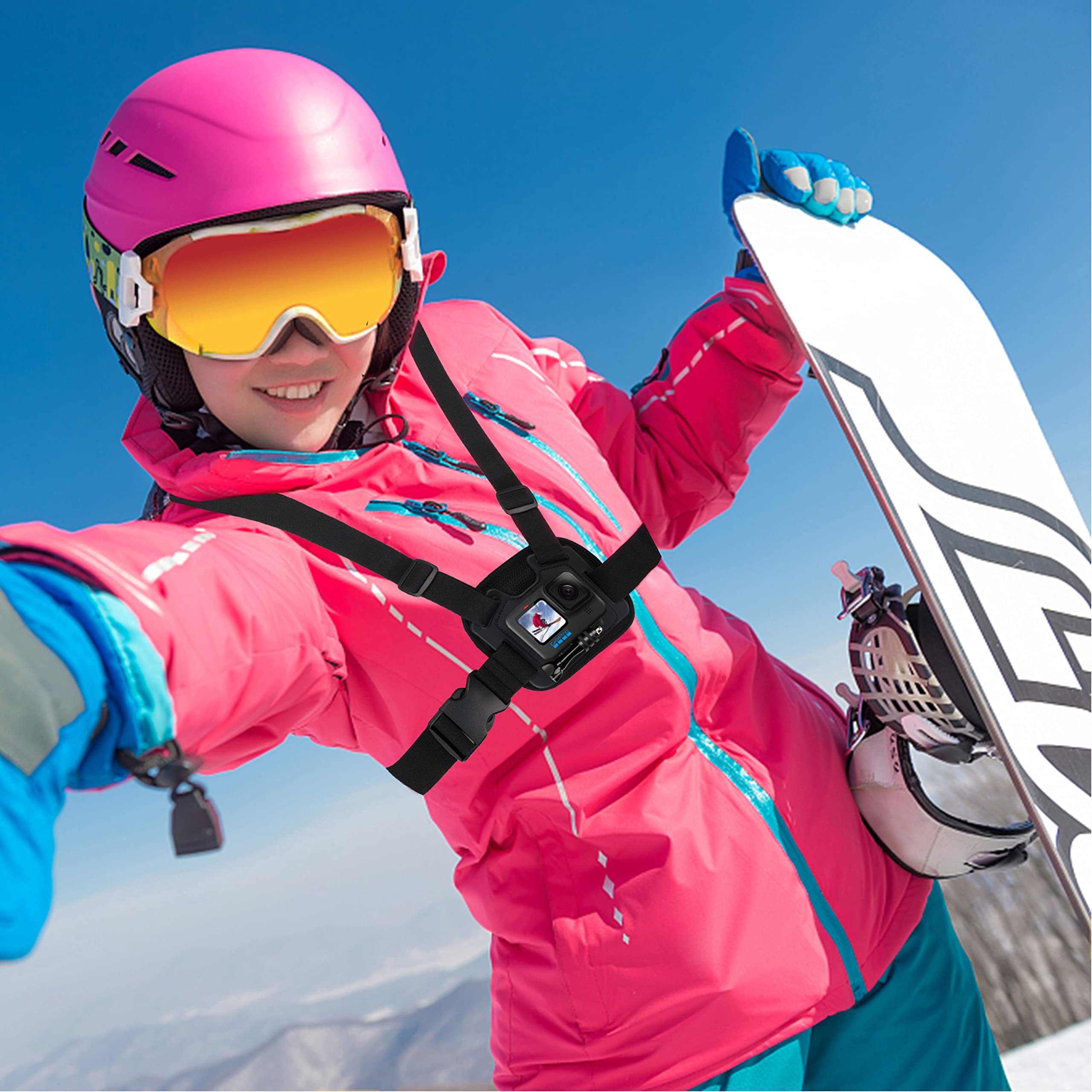 Suptig Chest Mount, Adjustable Chest Strap, Breathable Material For Gopro Hero 13 Hero 12 Hero 11 Hero 10 Hero 9 Hero 8 Hero 7 H