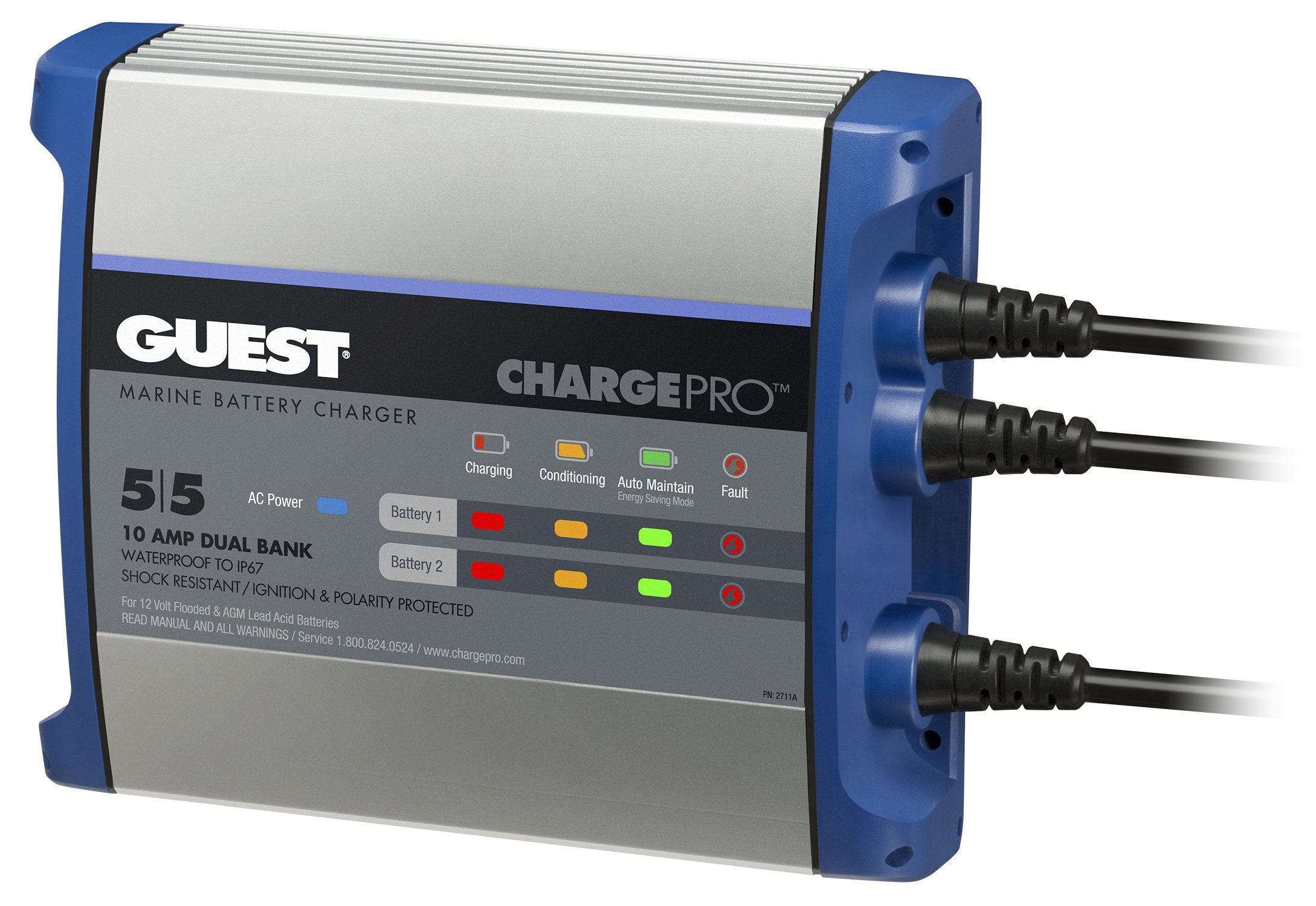 Guest 2711A Guest On-Board Battery Charger 10A / 12V, 2 Bank, 120V Input,WBEEAB079JDL3D1
