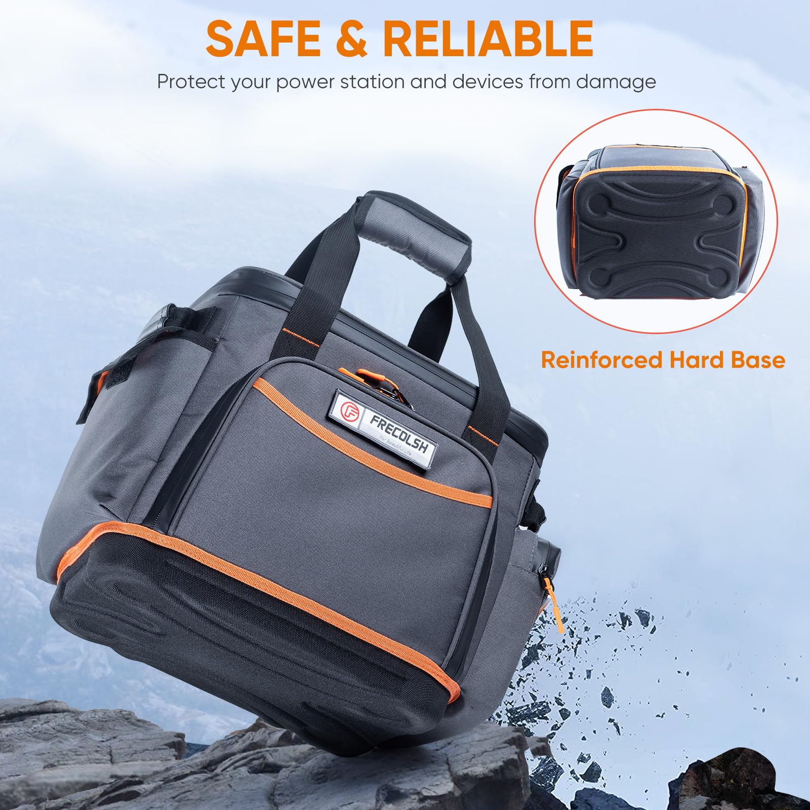 Frecolsh Travel Carrying Case Compatible With Jackery Explorer 1000, Portable Power Station Storage Case With Waterproof Bottom