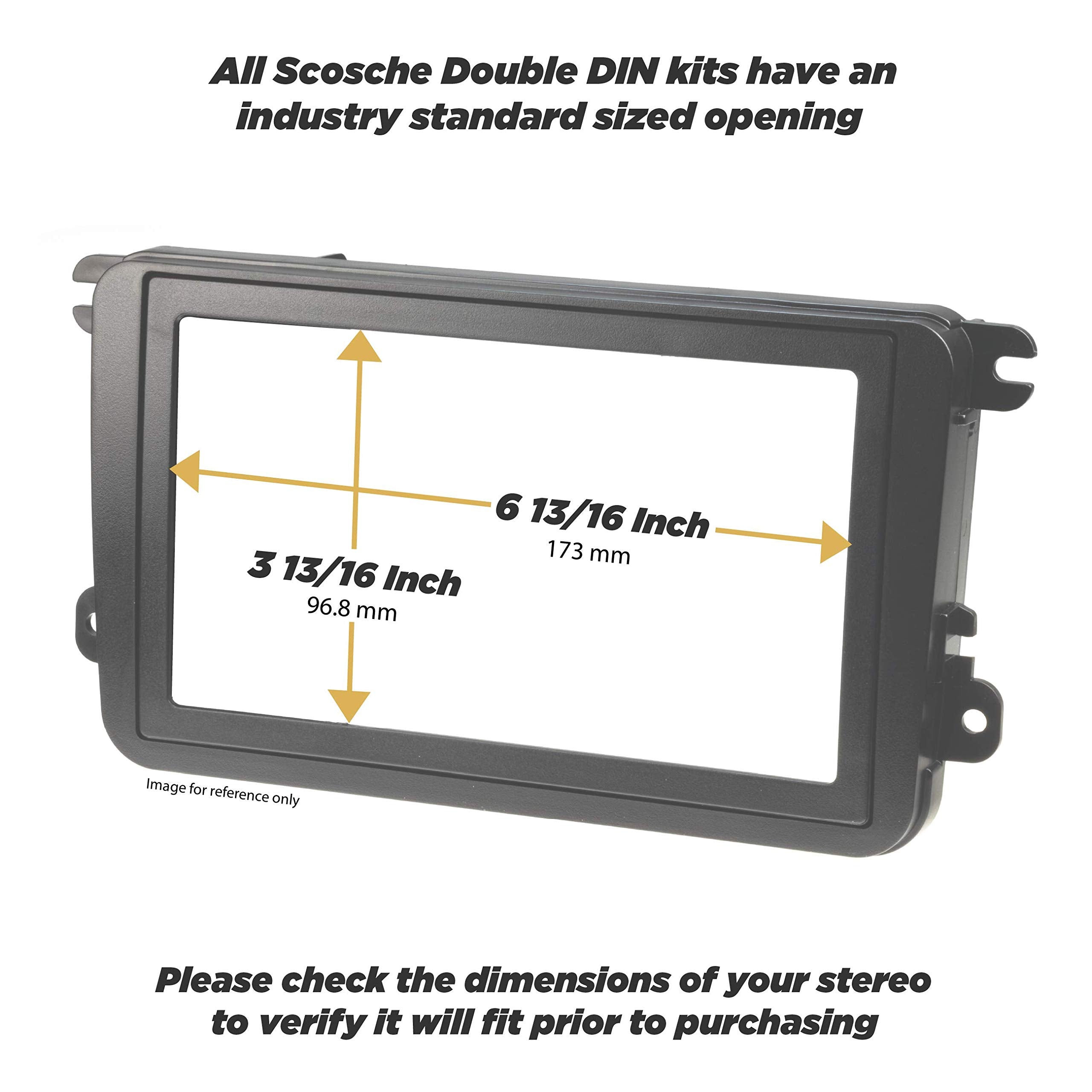Scosche ICGM11BN Double DIN Complete Basic Installation Kit for Select Non Amplified 2004 09 Chevrolet and Pontiac Vehicles   GM Stereo Install Kit   See Fit Guide in Images to Verify Your Vehicle