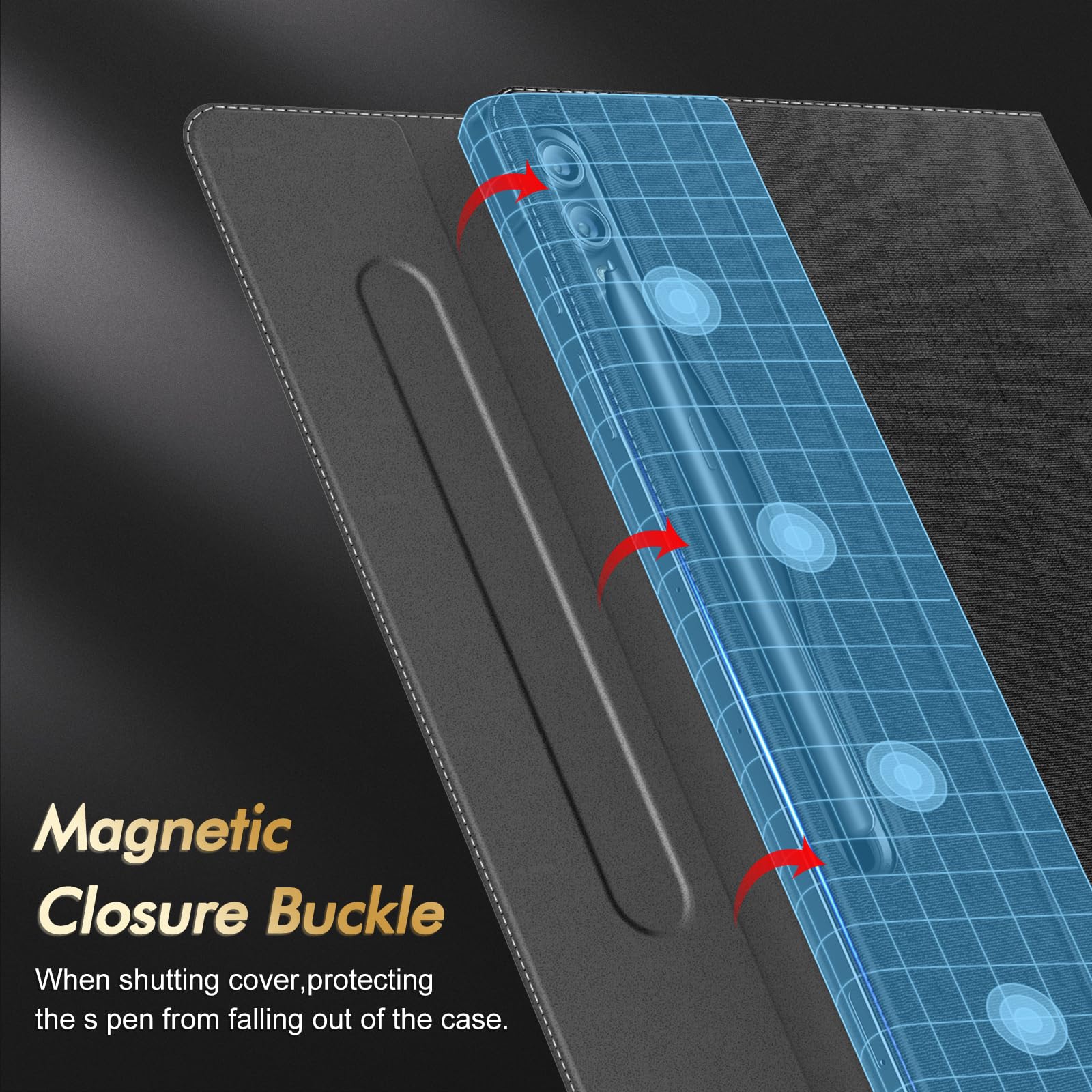 Infiland Galaxy Tab S9+ Plus/Tab S9 Fe Plus Case, Multi Angle Stand Cover Compatible With Samsung Tab S9 Plus/S9 Fe Plus 12.4''