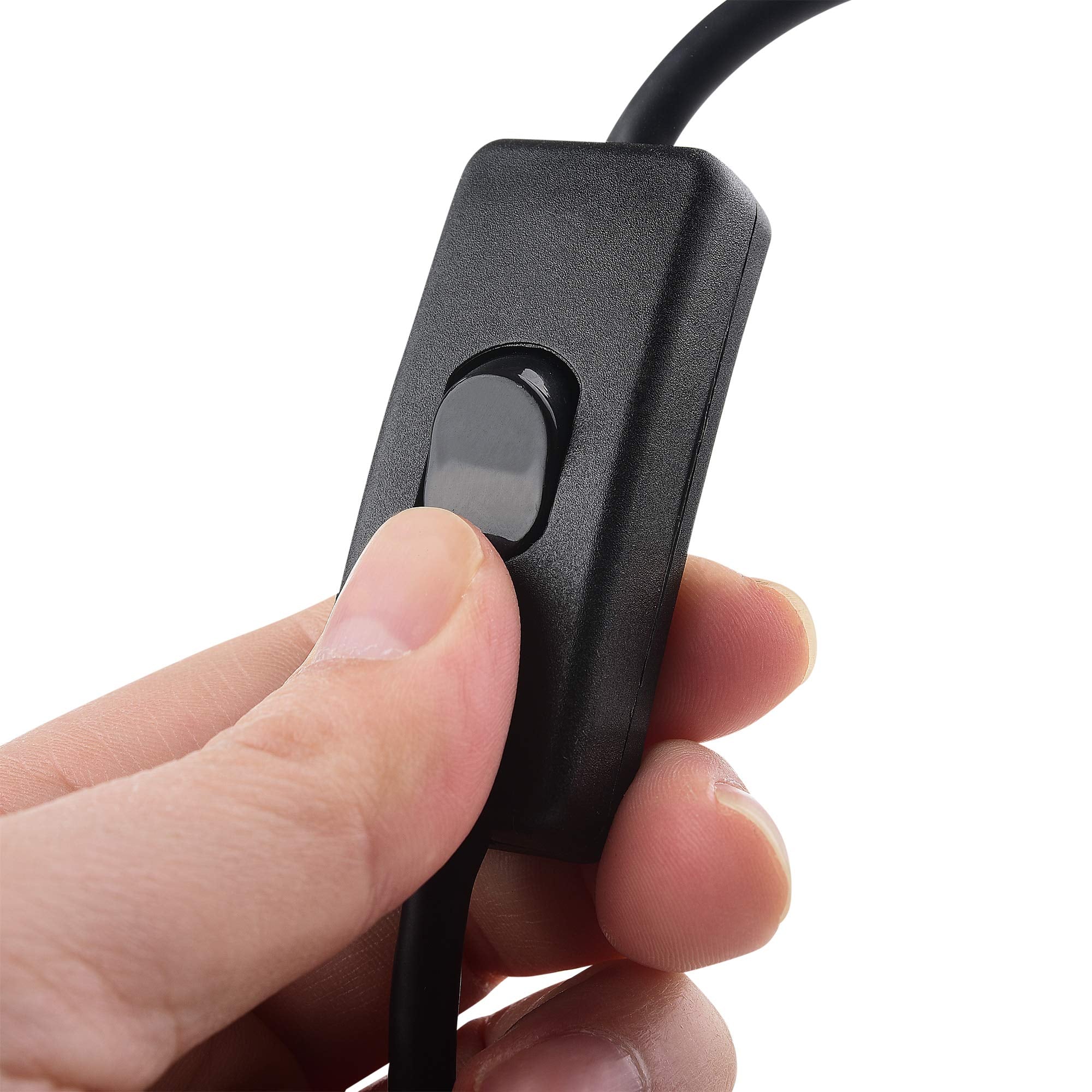 Cable Matters USB On Off Switch 1 ft Extension Cable, Black, Copper, Model 200031-BLK-1x2, Supports Data and Power