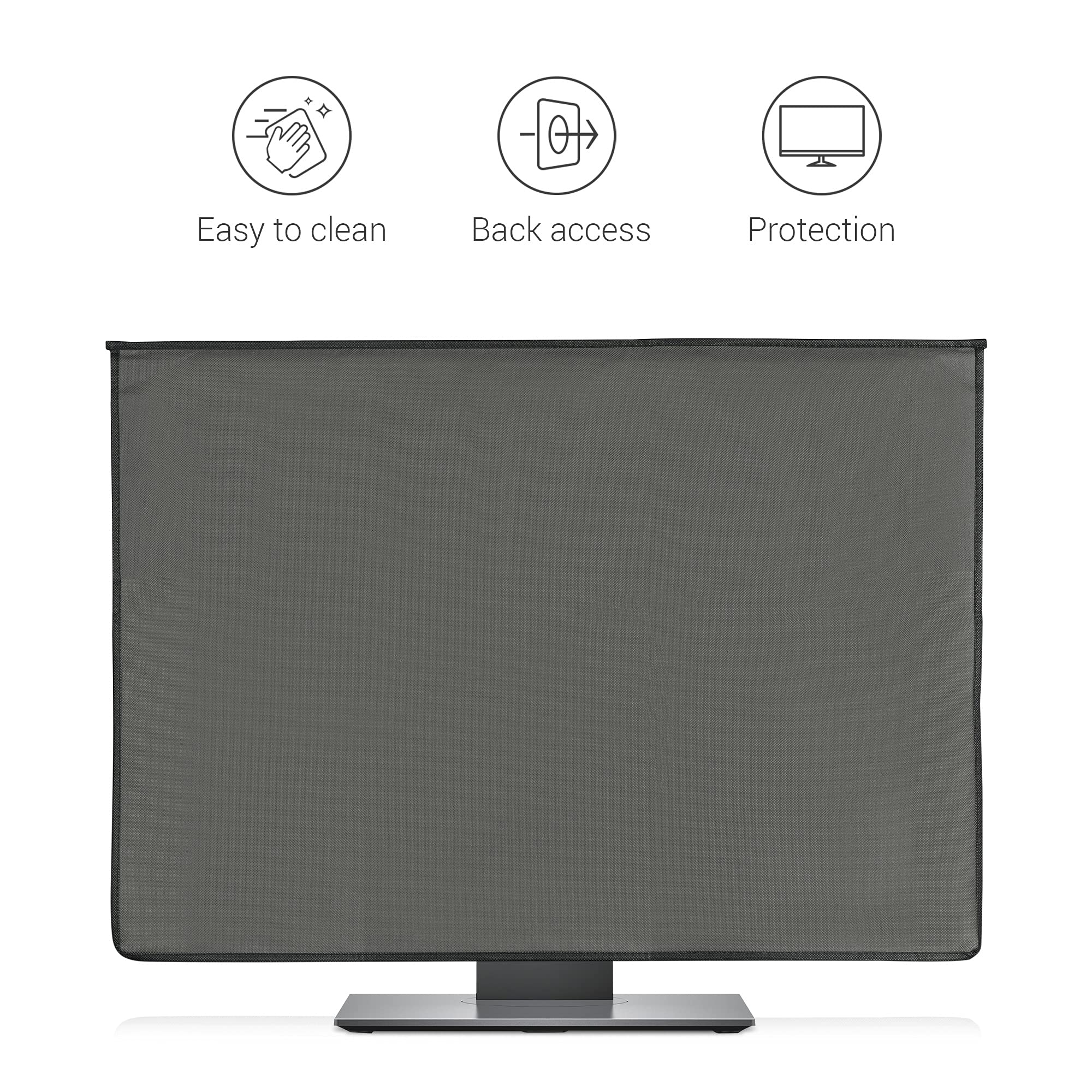 Kwmobile Cover Compatible With 27 28'' Monitor   3 In 1 Case With Storage For Mouse, Keyboard   Dark Grey