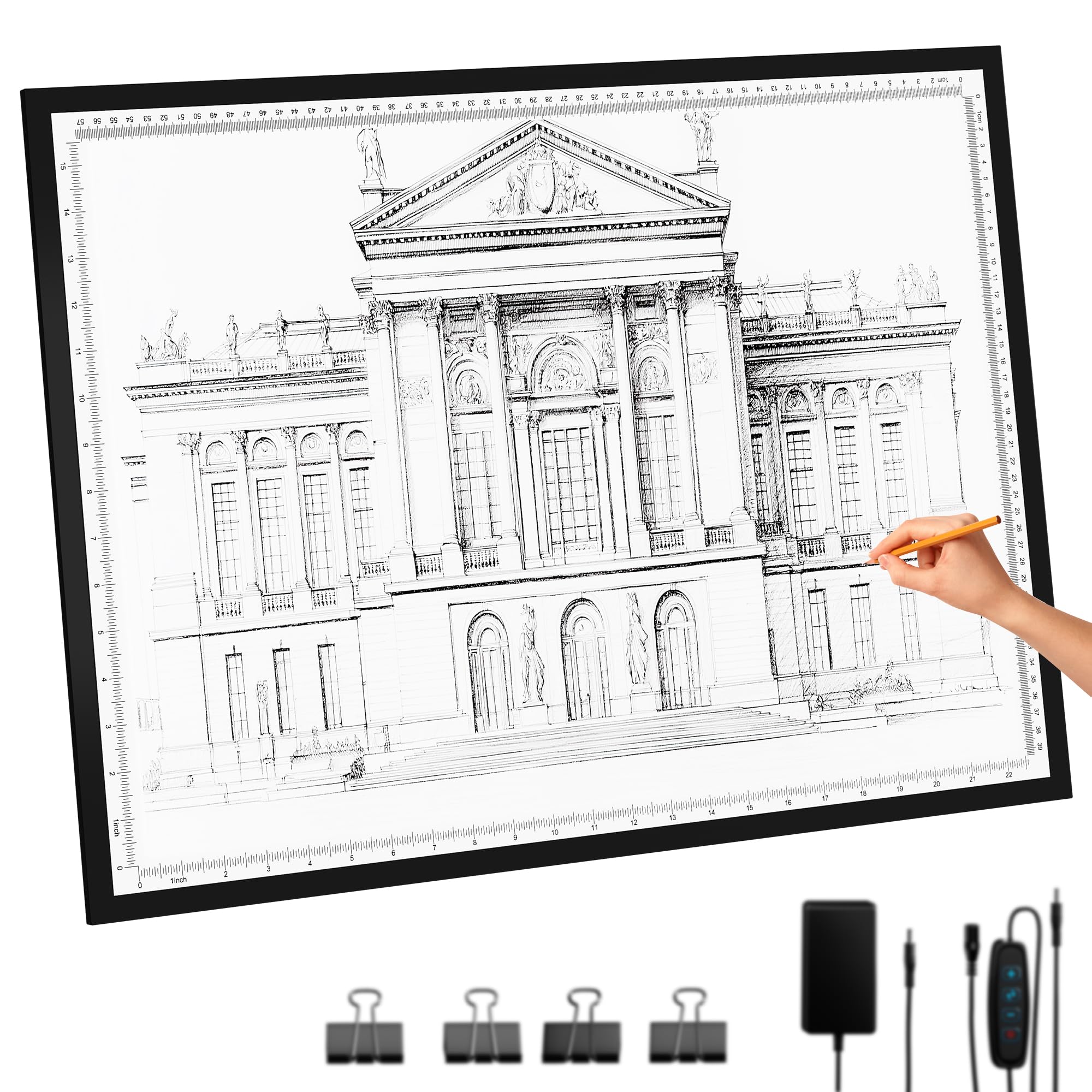 Donpoder A2 Light Pad (25.5'' X 18.5''), Led Large Light Board For Diamond Painting,3 Color Modes Light Box 10 Levels/Stepless D