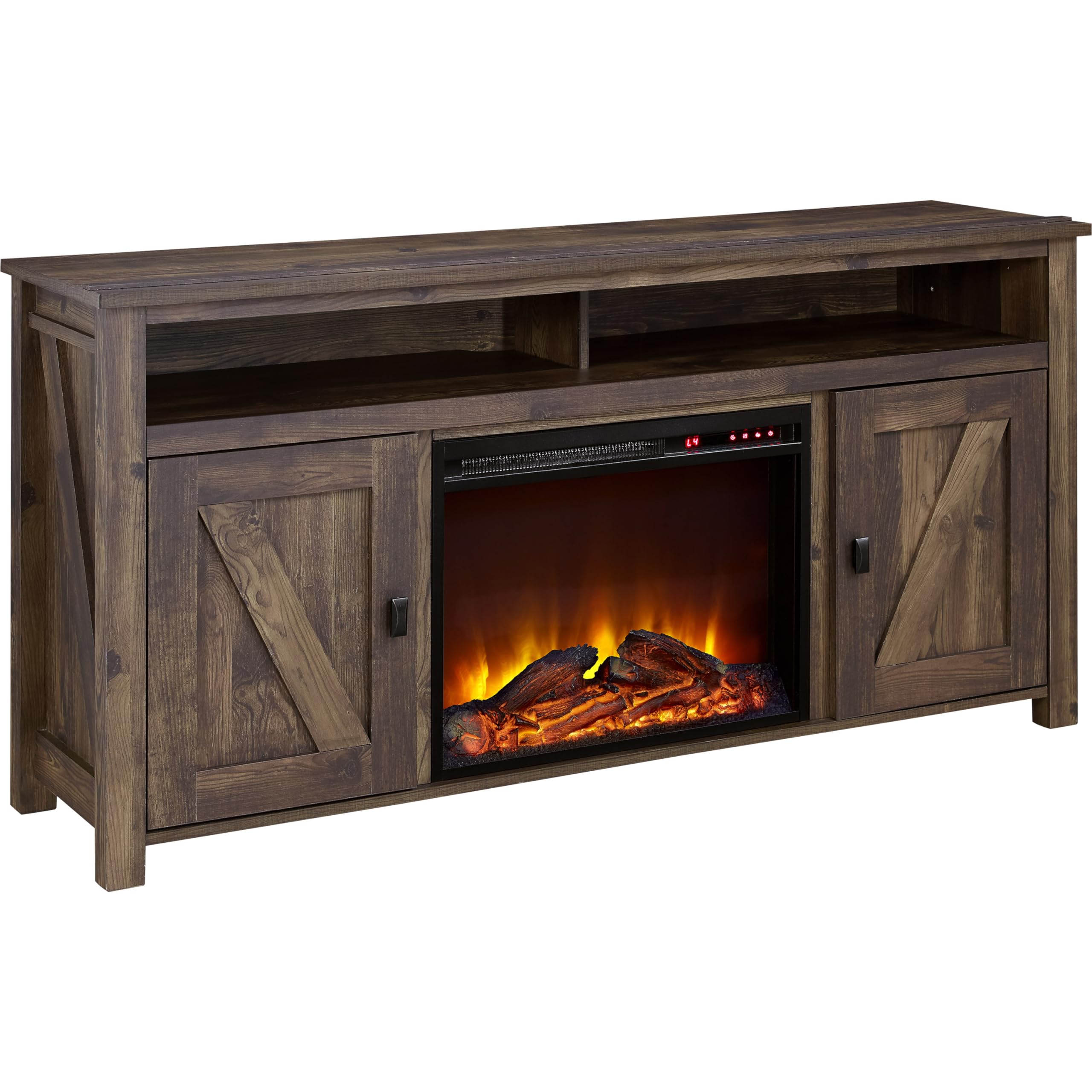 Ameriwood Home Farmington Electric Fireplace Console For Tvs Up To 60'', Rustic