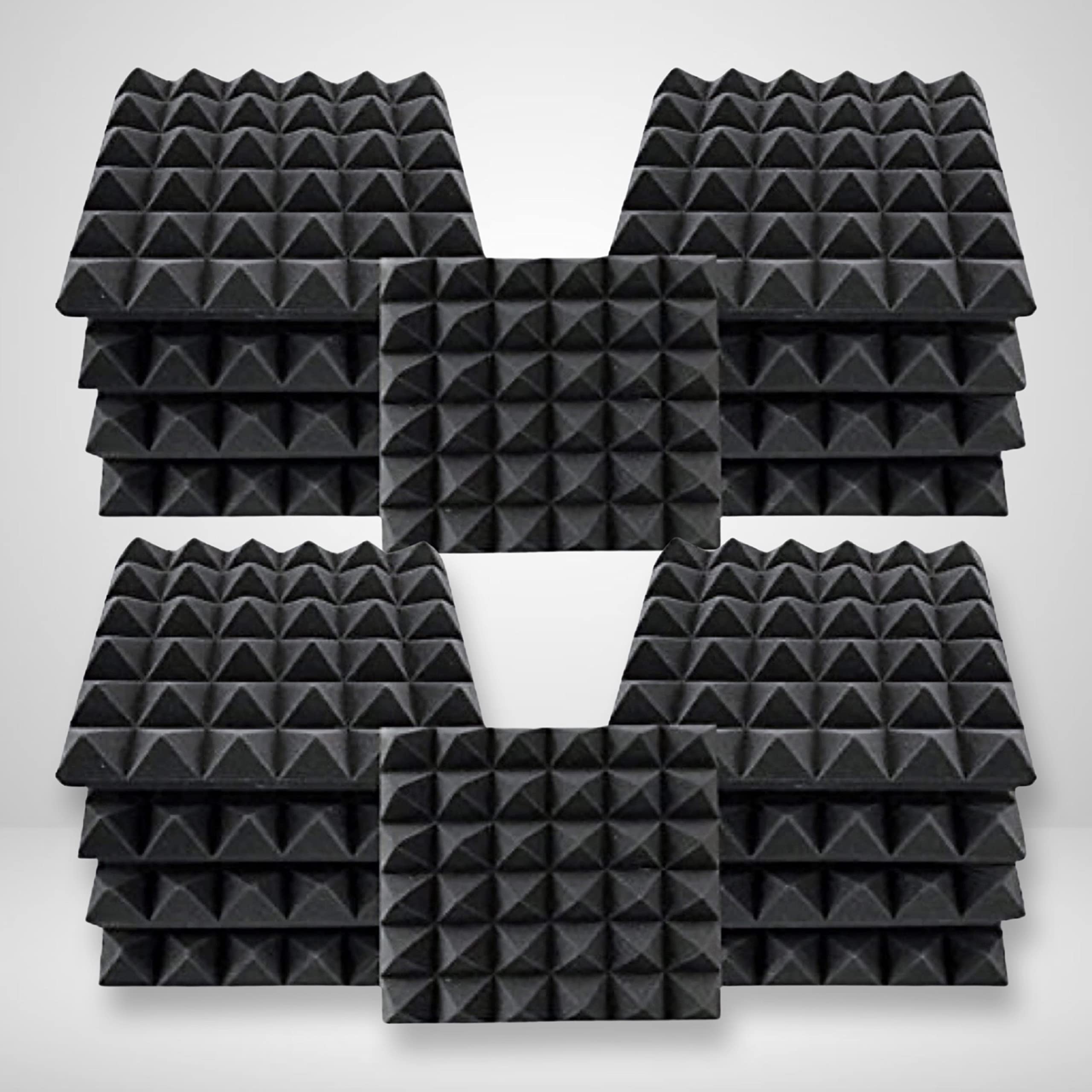YGM Acoustic Foams Pyramid Acoustic (Set of 18), 50 Density Foam Panels,12  X 12  X 2 Inches, Premium Grade Soundproofing Studio