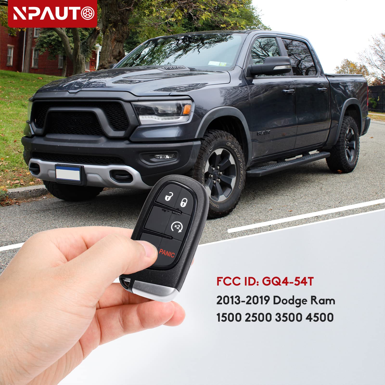 Npauto Key Fob Replacement For 2013 2014 2015 2016 2017 2018 Dodge Ram 1500 2500 3500 4500   Keyless Entry Remote Control Car St
